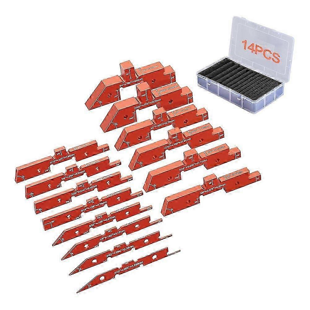 Router Table Setup Bars, 14 Pcs, Precision Aluminum Setup Blocks Height Gauge Set, with Laser Engra