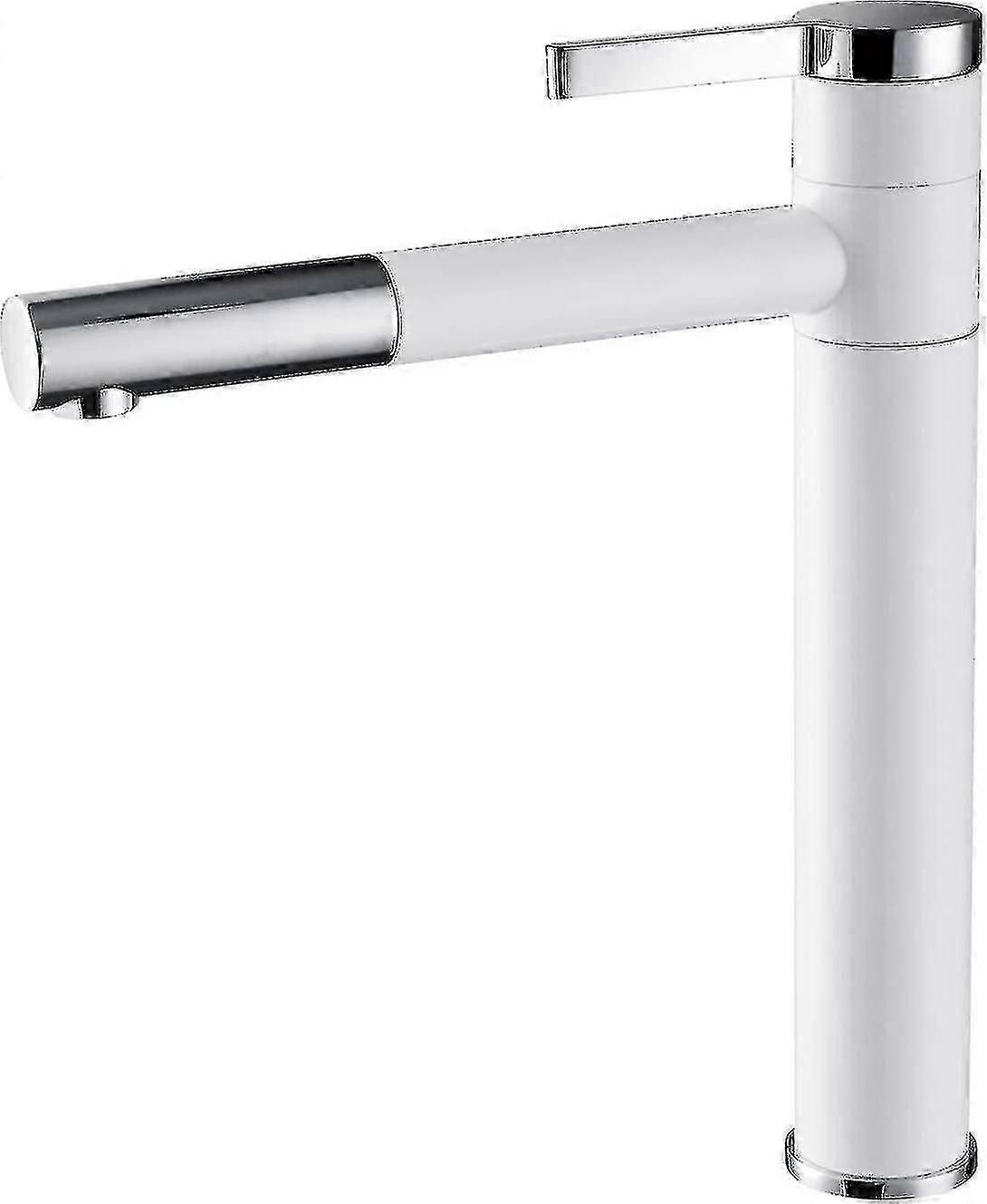 Basin Mixer Tap White Tall Vessel Sink Faucet Brass Bathroom Sink Faucet Single Handle Basin Faucet