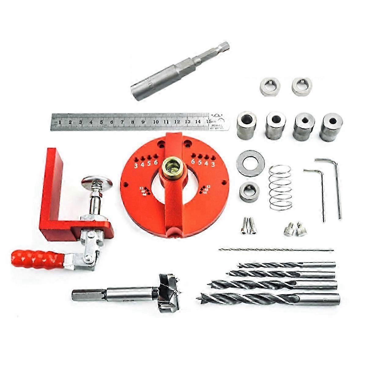 Multifunctional 35mm Hinge Jig Kit Woodworking Hole Drilling Guide Locator Puncher Template Hole Opener Tools
