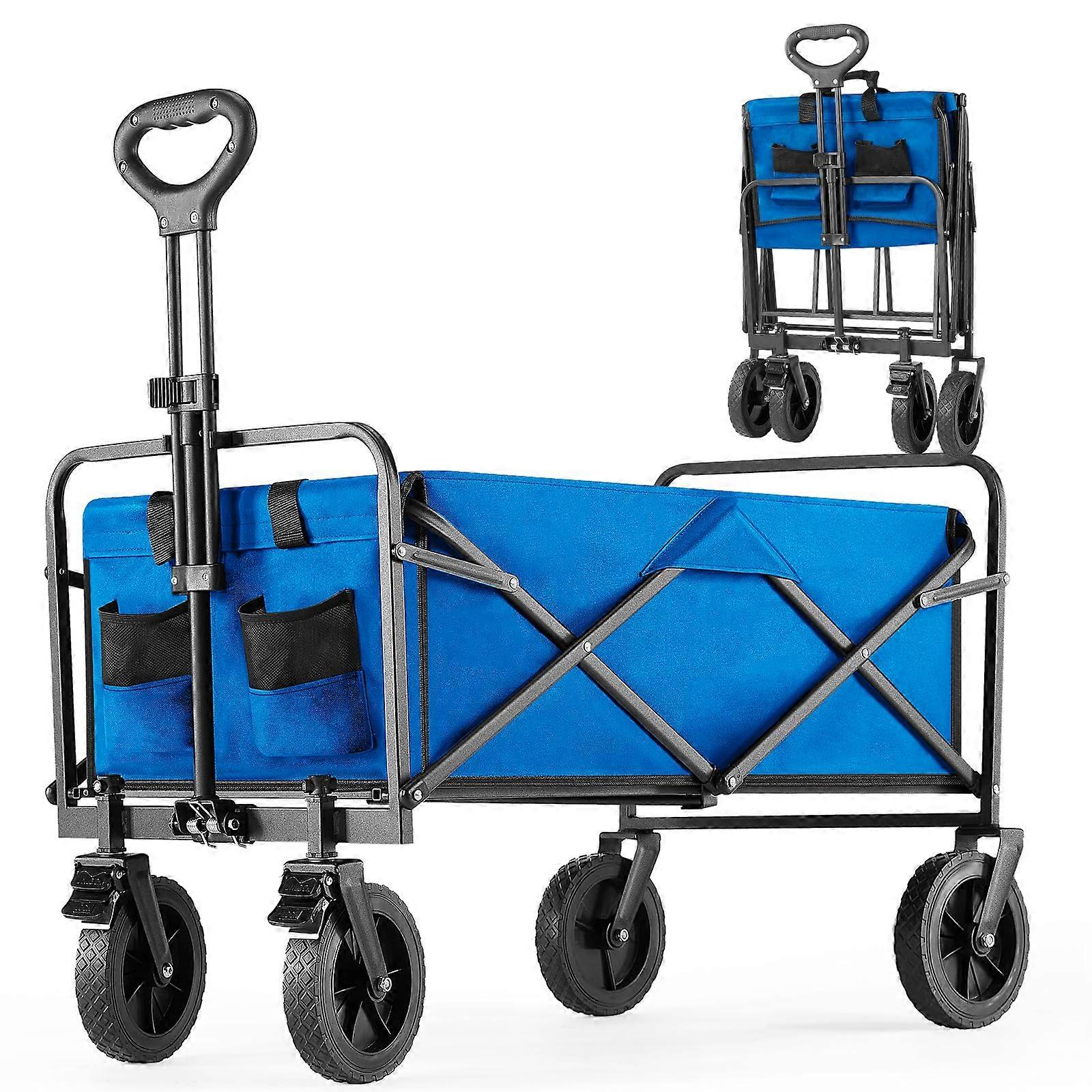 330LBS Collapsible Foldable Wagon Cart, Garden Beach Cart with AllTerrain Wheels