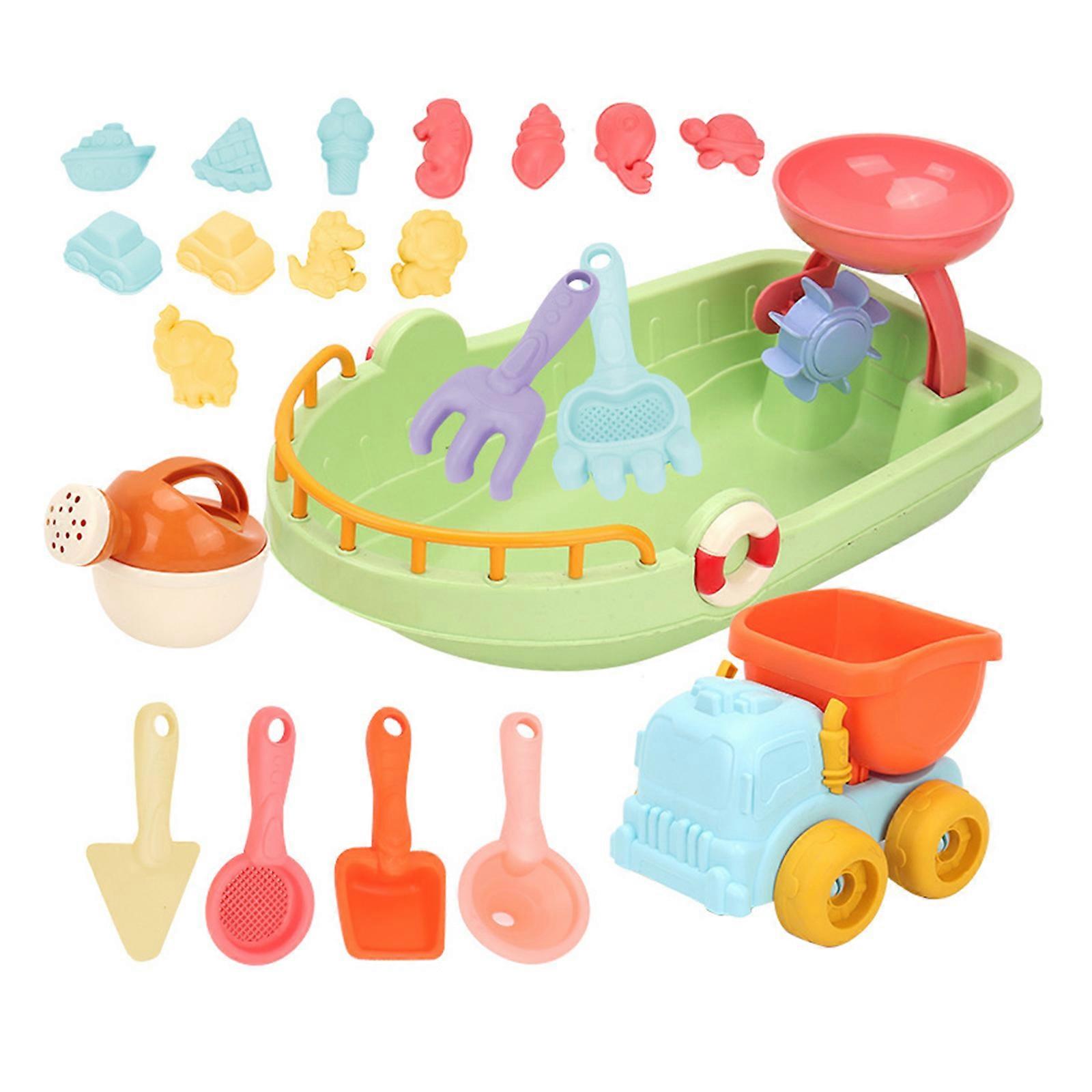 子供のためのビーチプレイサンドピットおもちゃサンドキャッスルモールドサンドキャッスルビル彫刻おもちゃバスボートシャベルレーキ楽しい夏のギフト