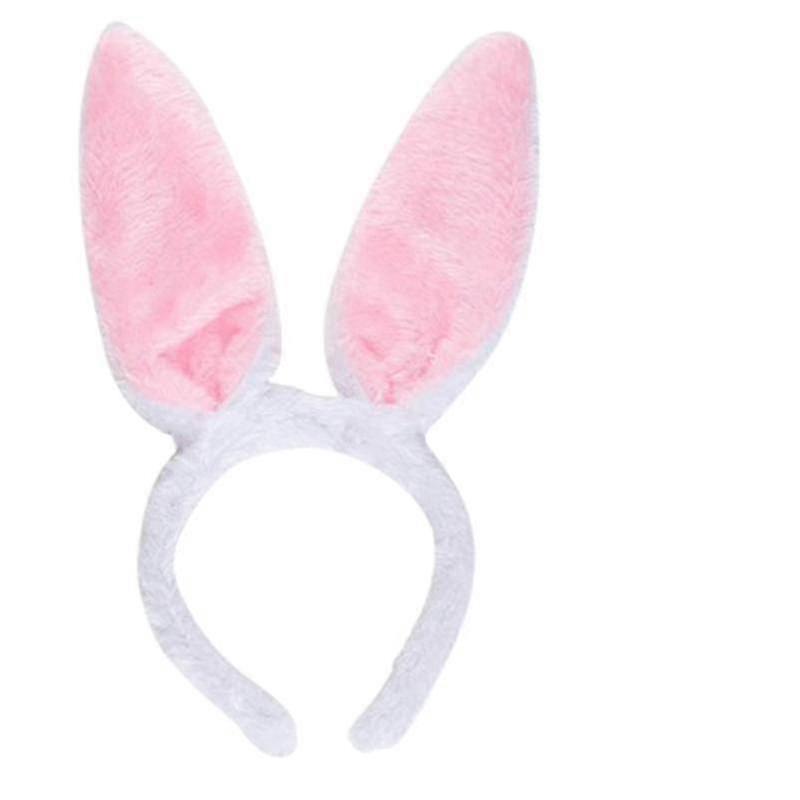 Soft Plush White Rabbit Ears Headband