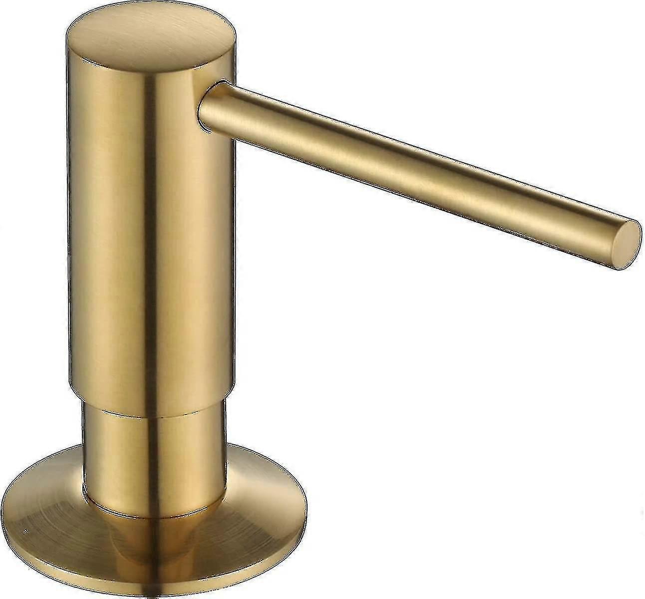 Brass Push Button Kitchen & Sink Soap Dispenser 500ml Gold Liquid Container