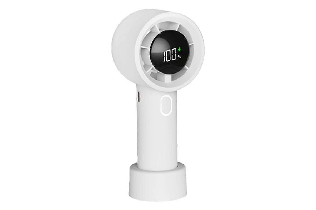 Portable Handheld Turbine Fan with Digital Display 1500mAh - White