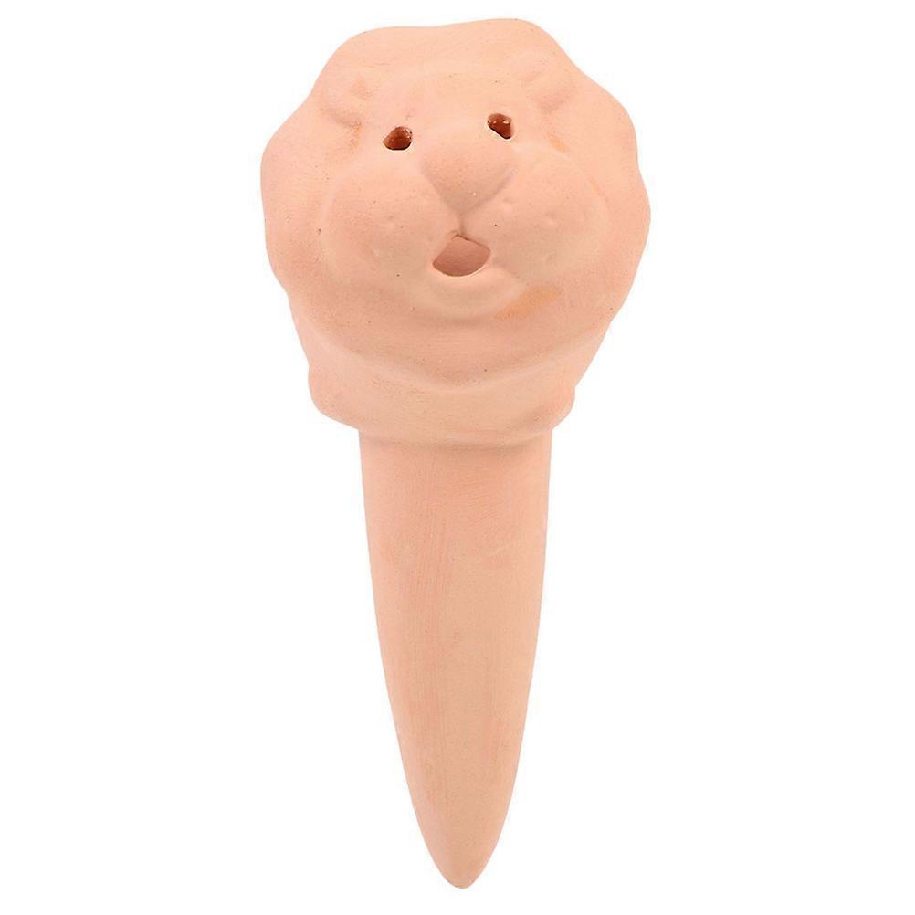 Water Nozzle Cartoon Lion Style Ceramic Self-Watering Device Home Use Red 12.5X7.2CM Plant Watering 1Pcs