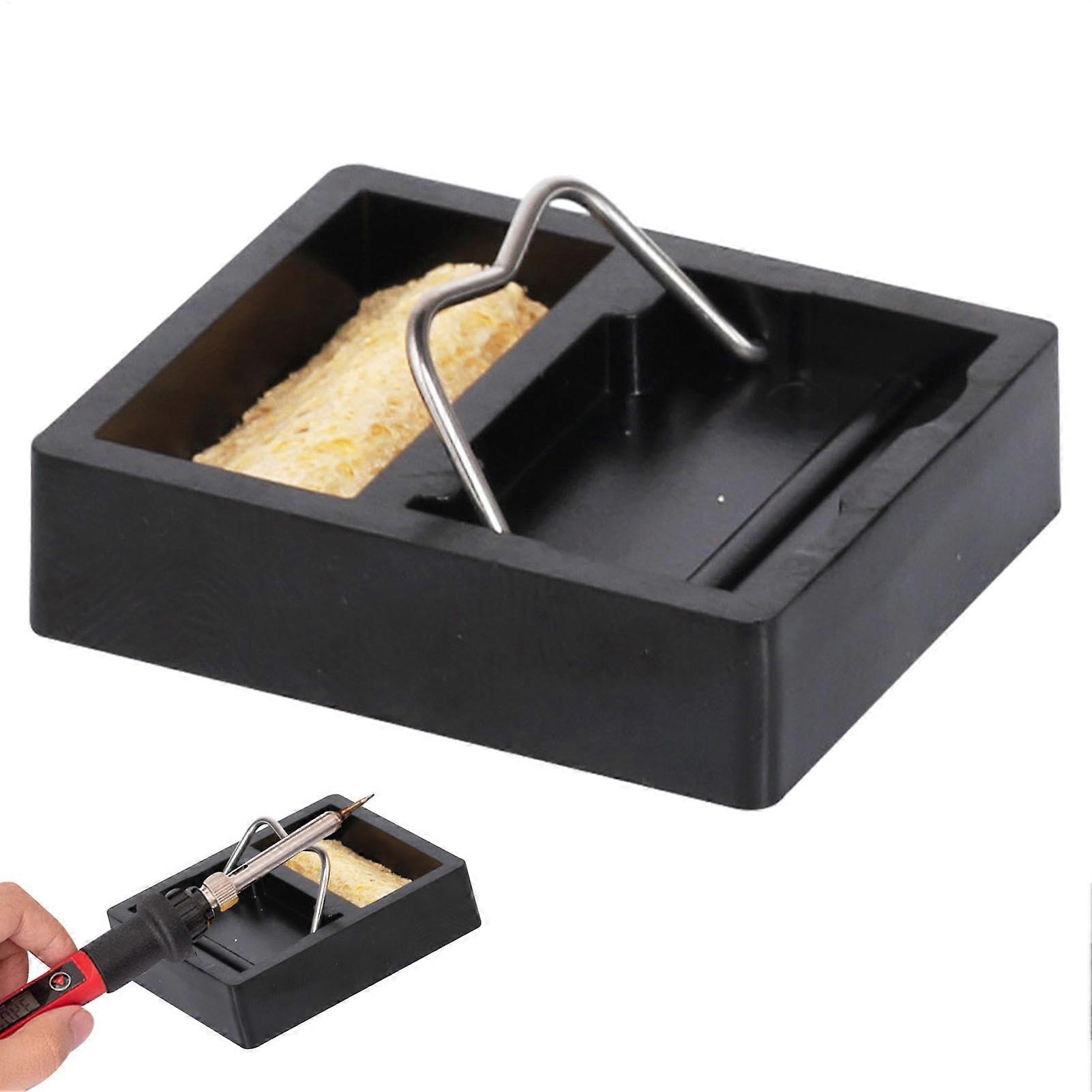 Soldering Iron Stand with Tip Cleaning Sponge  Compact Design for Safe Soldering
