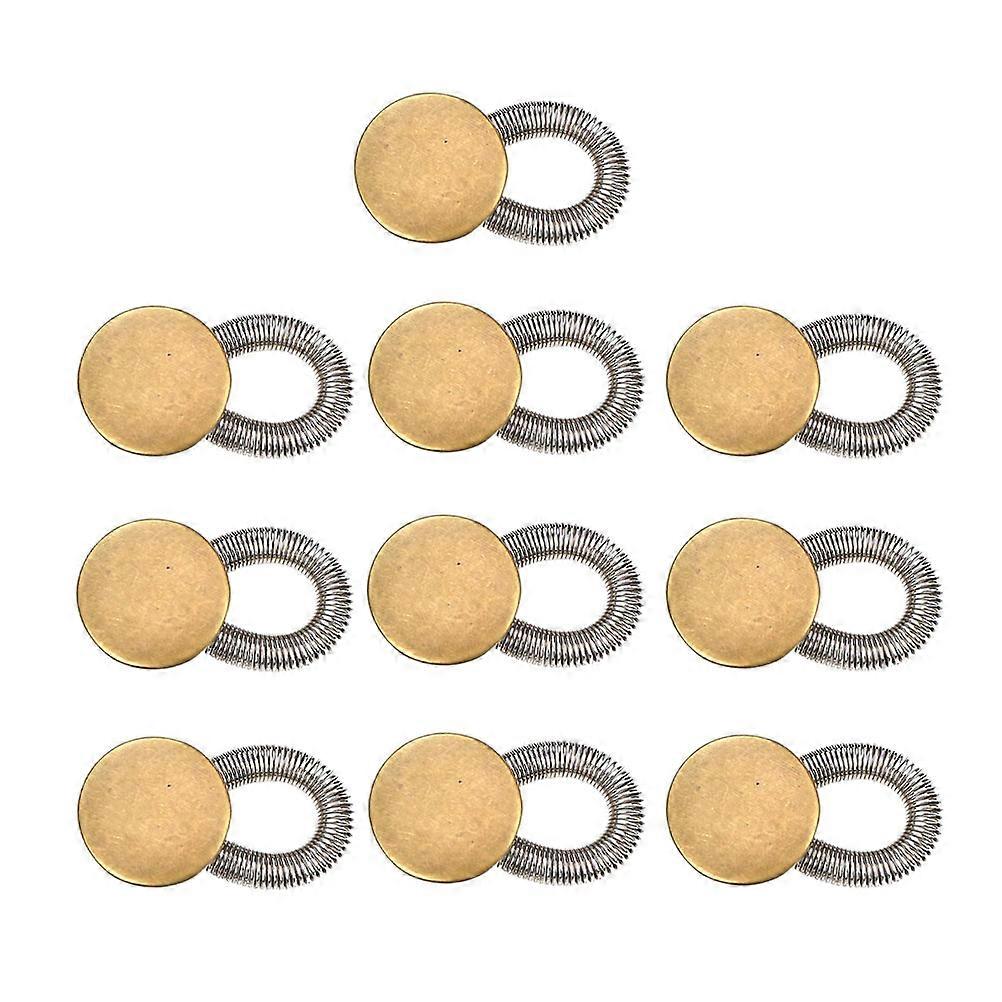 Adjustable Button Waistband Extender Alloy Pants Extenders Stretchable Jeans Daily Use 0.9x1.6x3CM 10Pcs