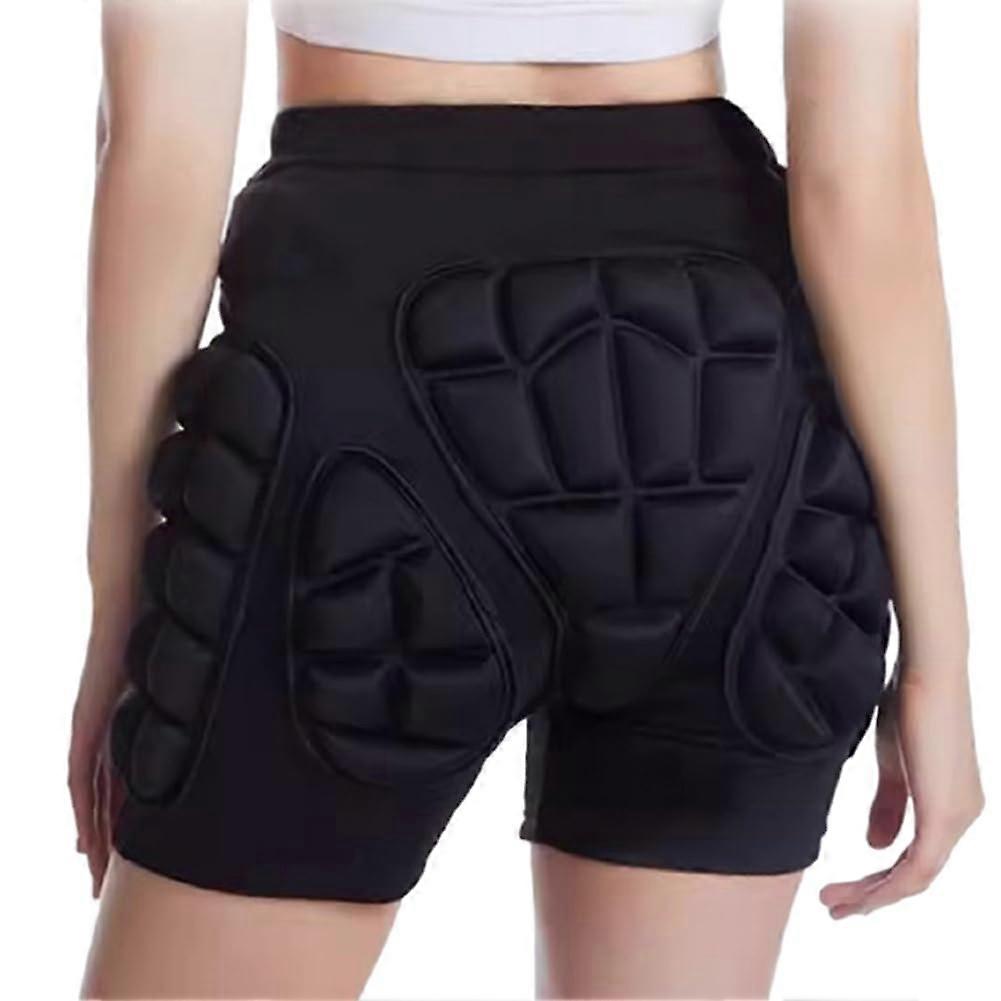 3D Protection Padded Shorts Breathable Winter Snowboard Butt Pad XS Black