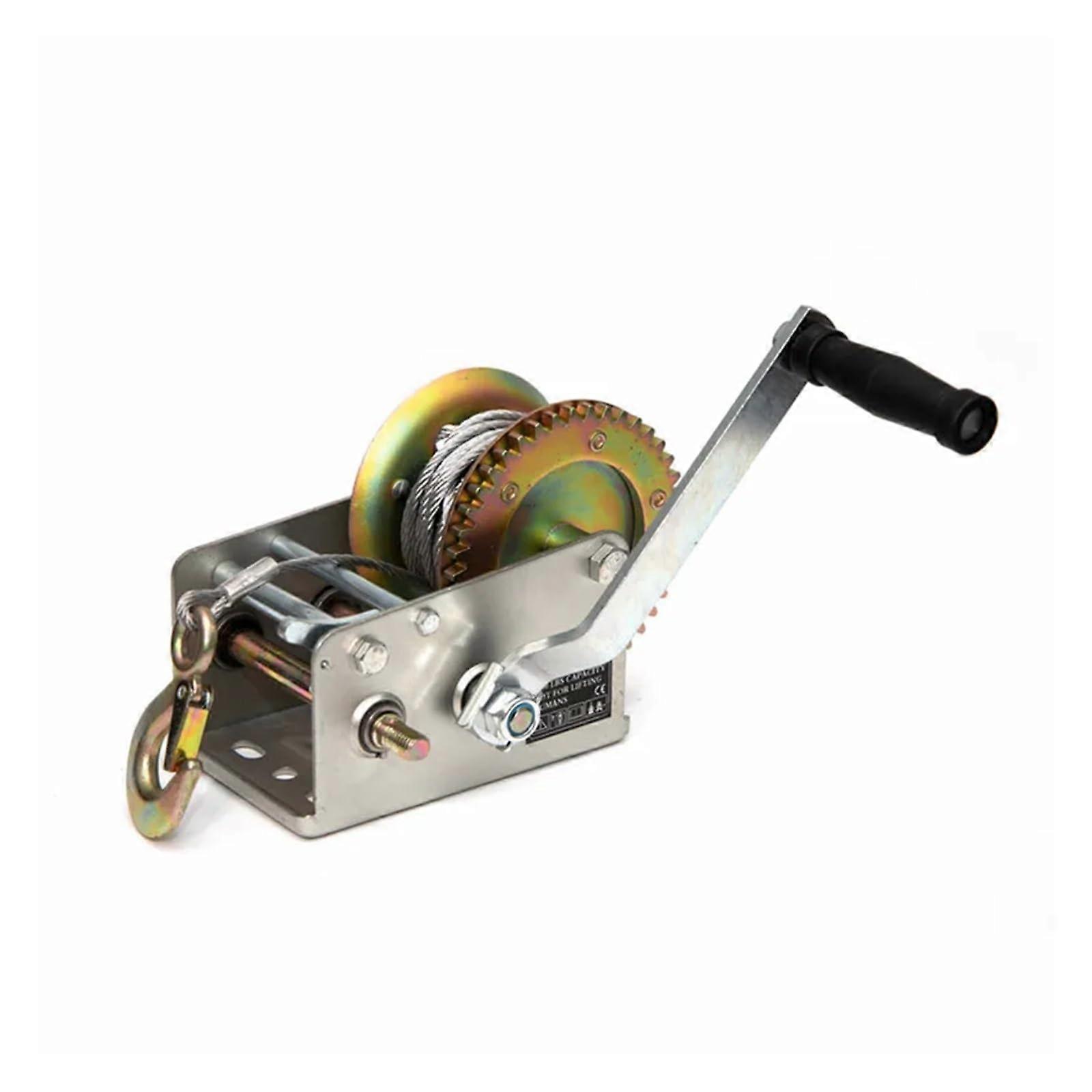 Manual Winch Expert 2500LBS Small hand winch with cable for boat 2 speeds