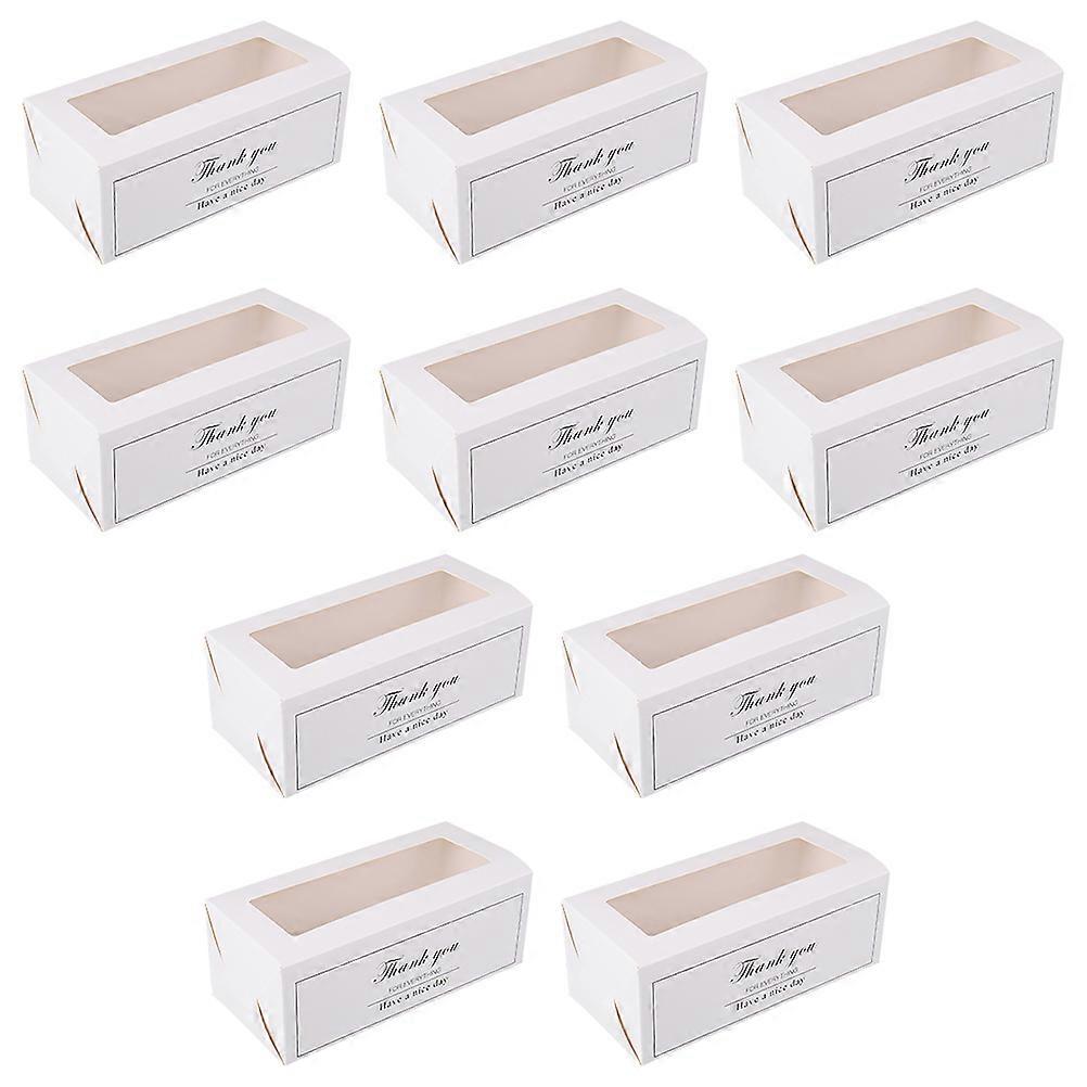Small Cake Boxes Rectangular Baking Dessert Boxes White 17.5x8x6.5cm Food Packaging 20Pcs