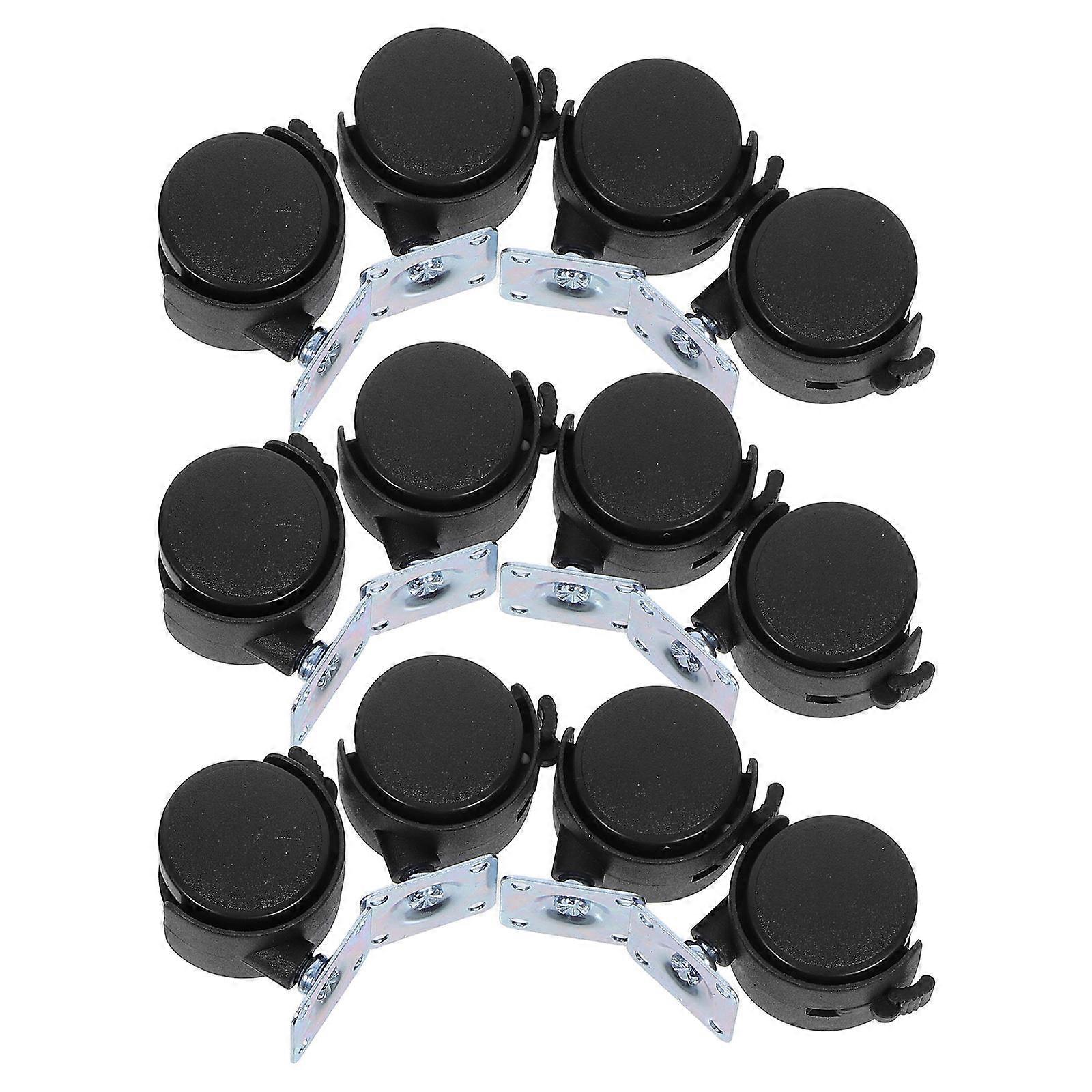 Furniture Roller Wheels Swivel Braking Function For Cart Workbench Shelves 12Pcs