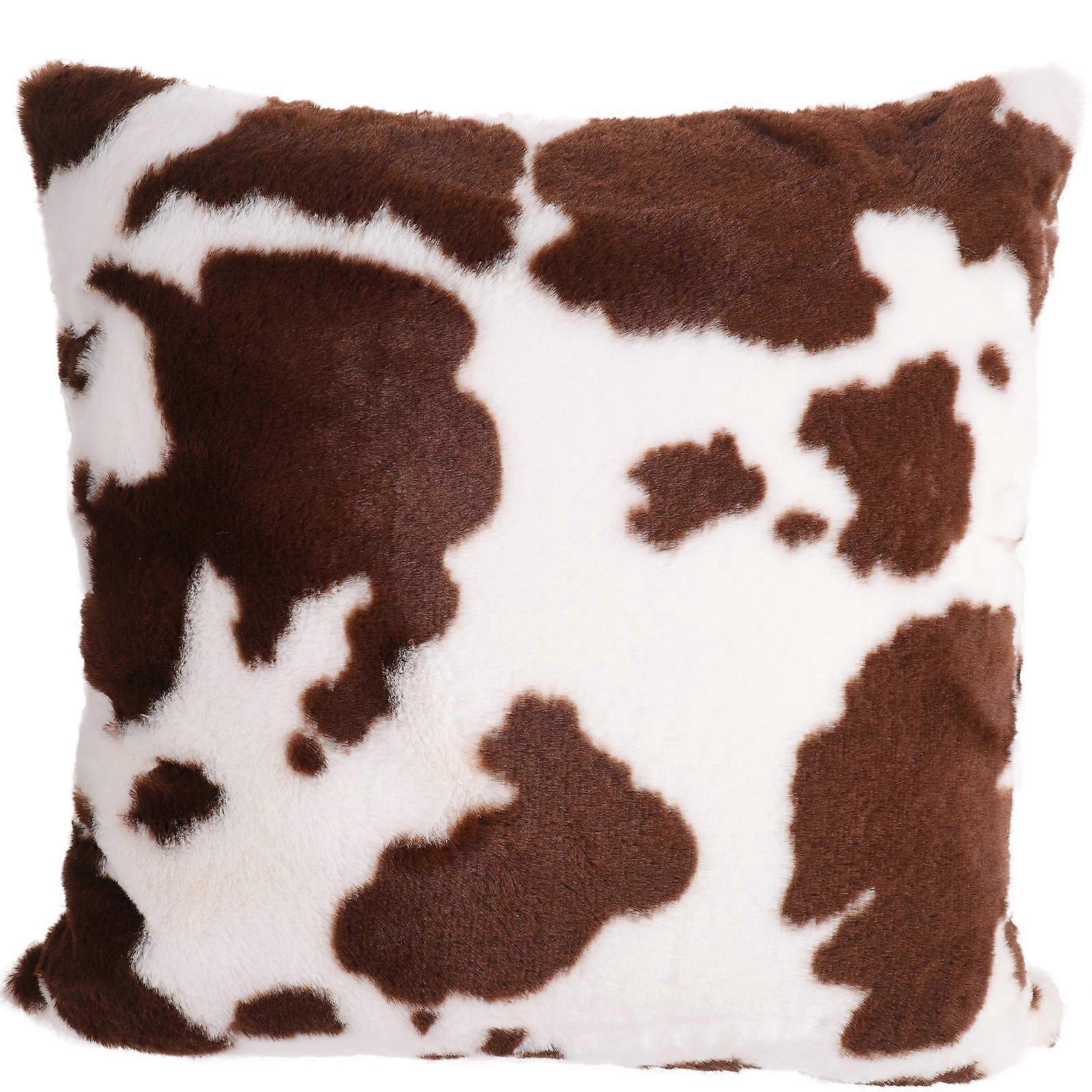 Adorable Throw Pillow Cow Pattern Pillow Living Room Sofa Use Artificial Rabbit 45x45x10cm Sleeping Companion 1Set