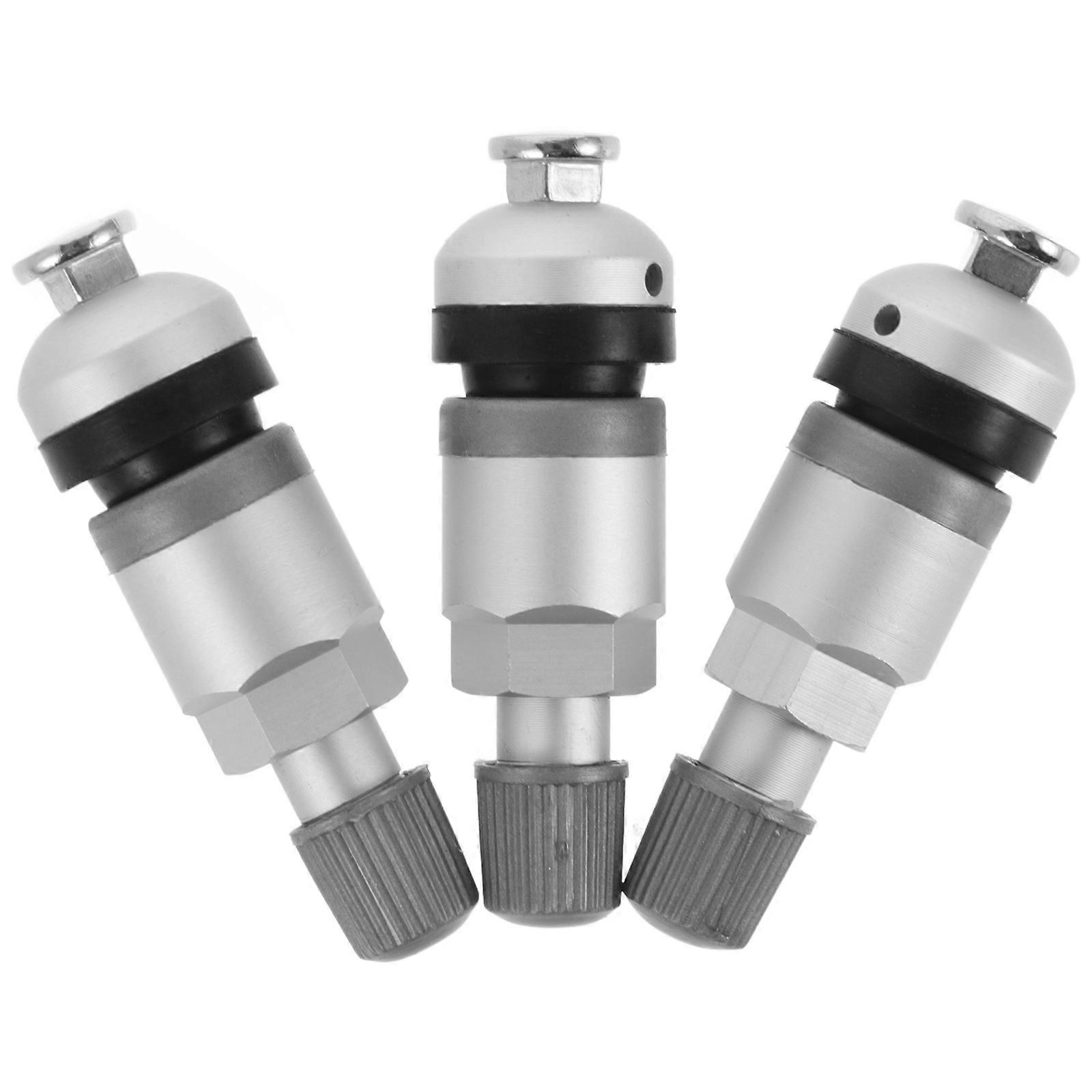 Tire Valve Stems Replacement For Vehicle Tires Silver 4.70X1.50X1.50CM High Precision Sensor 3Pcs