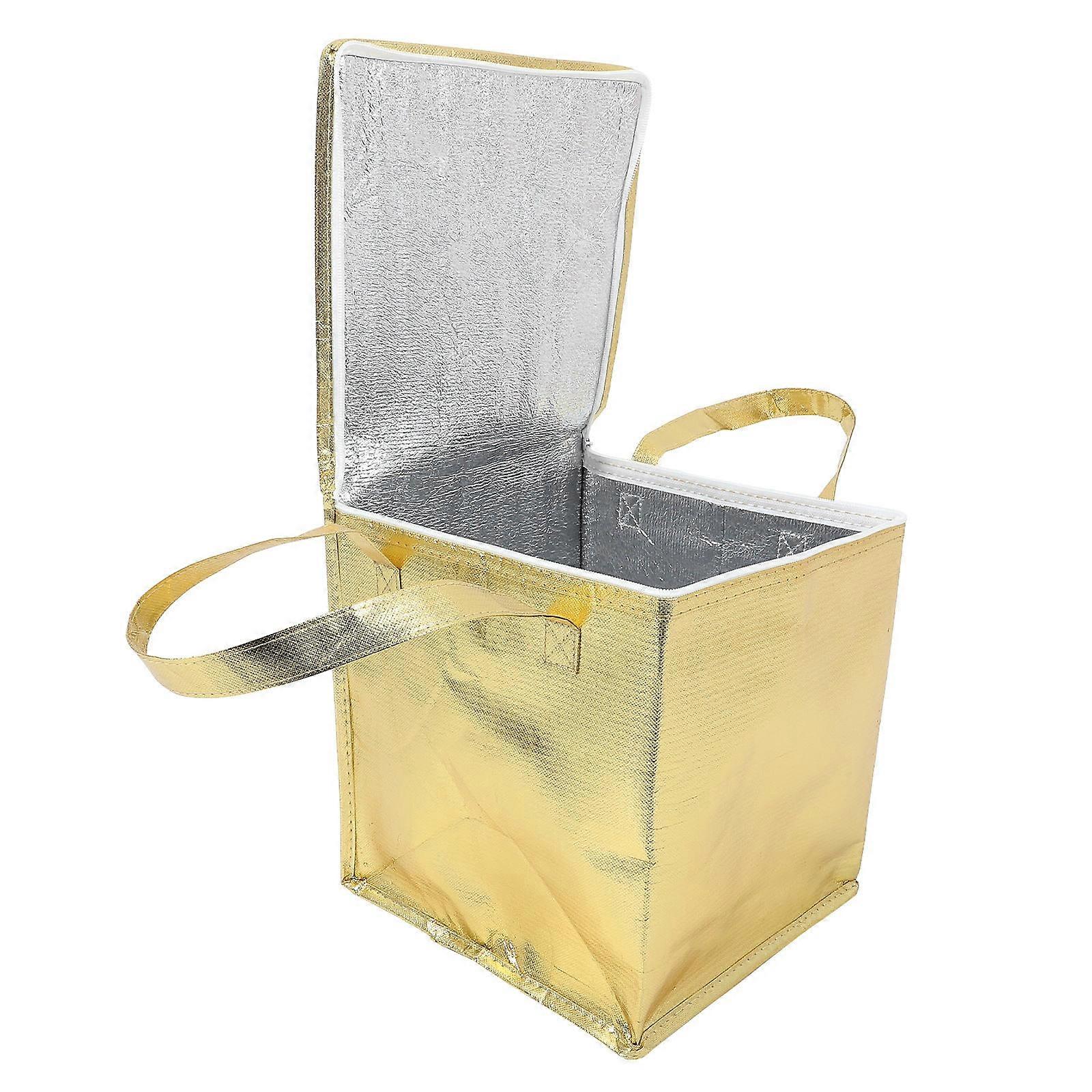 Insulated Thermal Storage Bag, Reusable Foil Cooler Bag for Cakes, Ice Cream, Snacks, Portable Water Resistant Design for Camping and Picnics