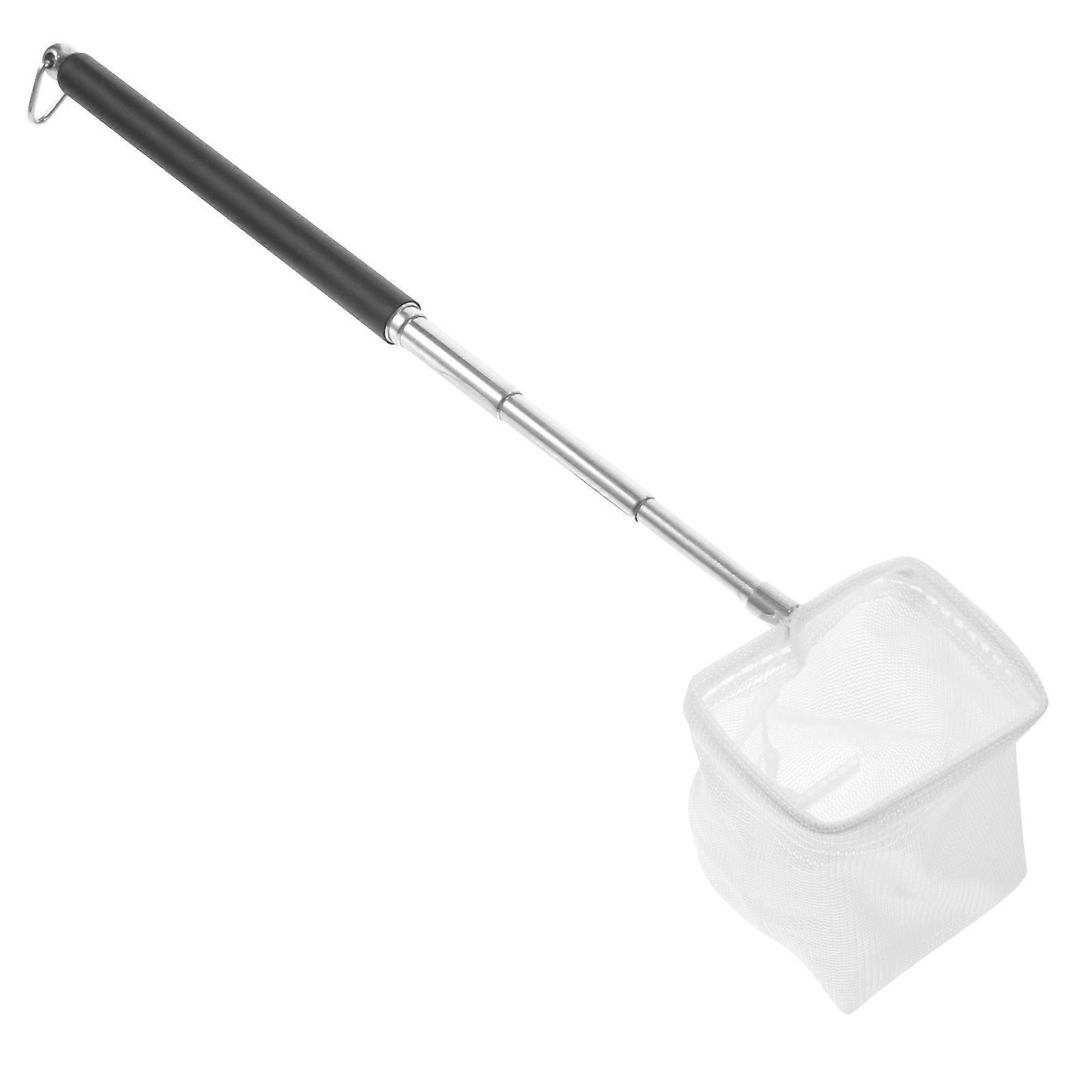 Black Shrimp Net with Adjustable Handle for Aquarium Use Made of Durable Mesh Cloth 12.5 inches