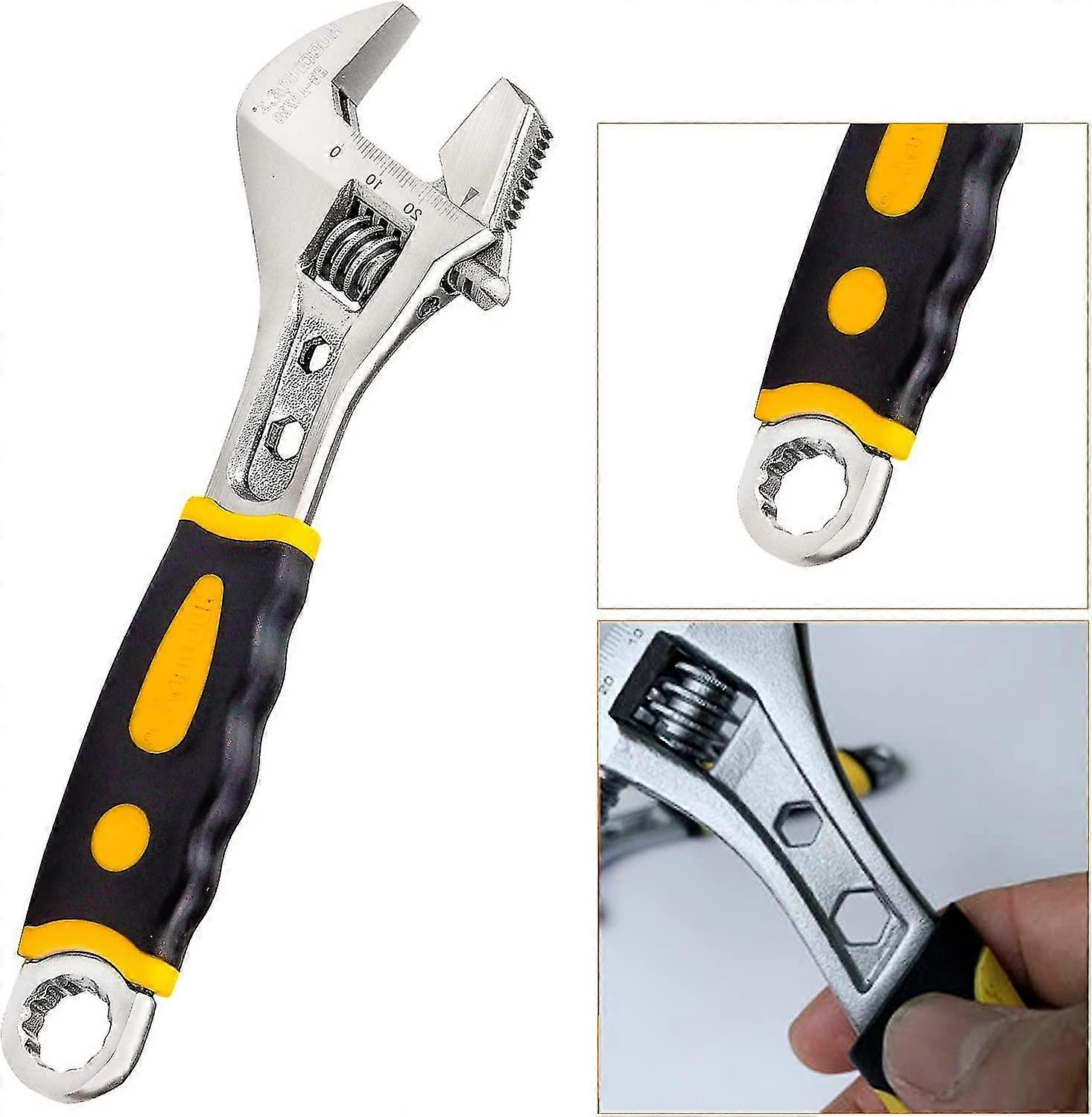 Adjustable Wrench Large Opening Adjustable Wrench Multifunction Universal Wrench with Hexagon and Polygon