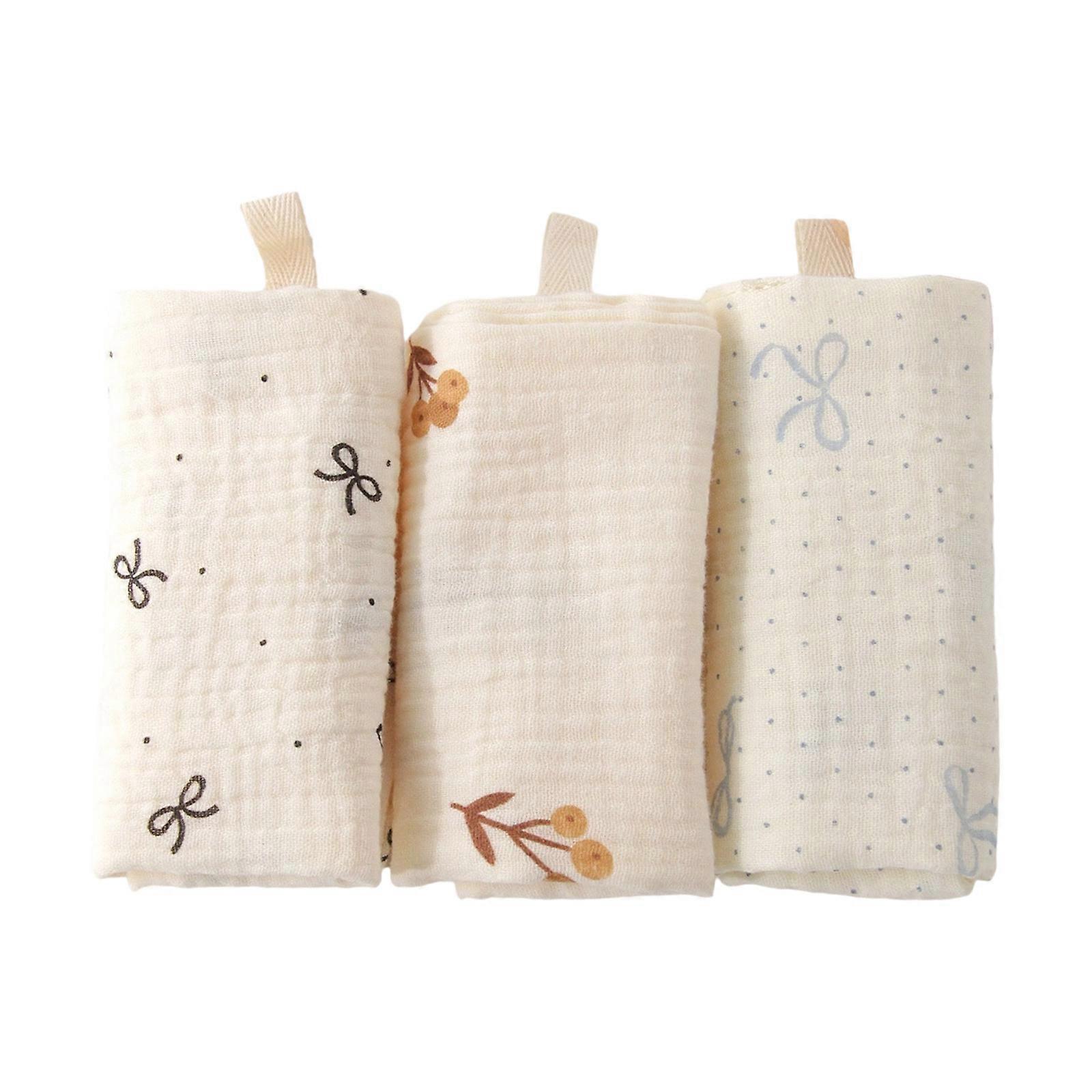 3 יח '\ סט כותנה תינוק גיהוק מטליות רכות סופגות יילודים מטליות כביסה לזמן אמבטיה טיפוח עור עדין גודל 23x23 ס"מ