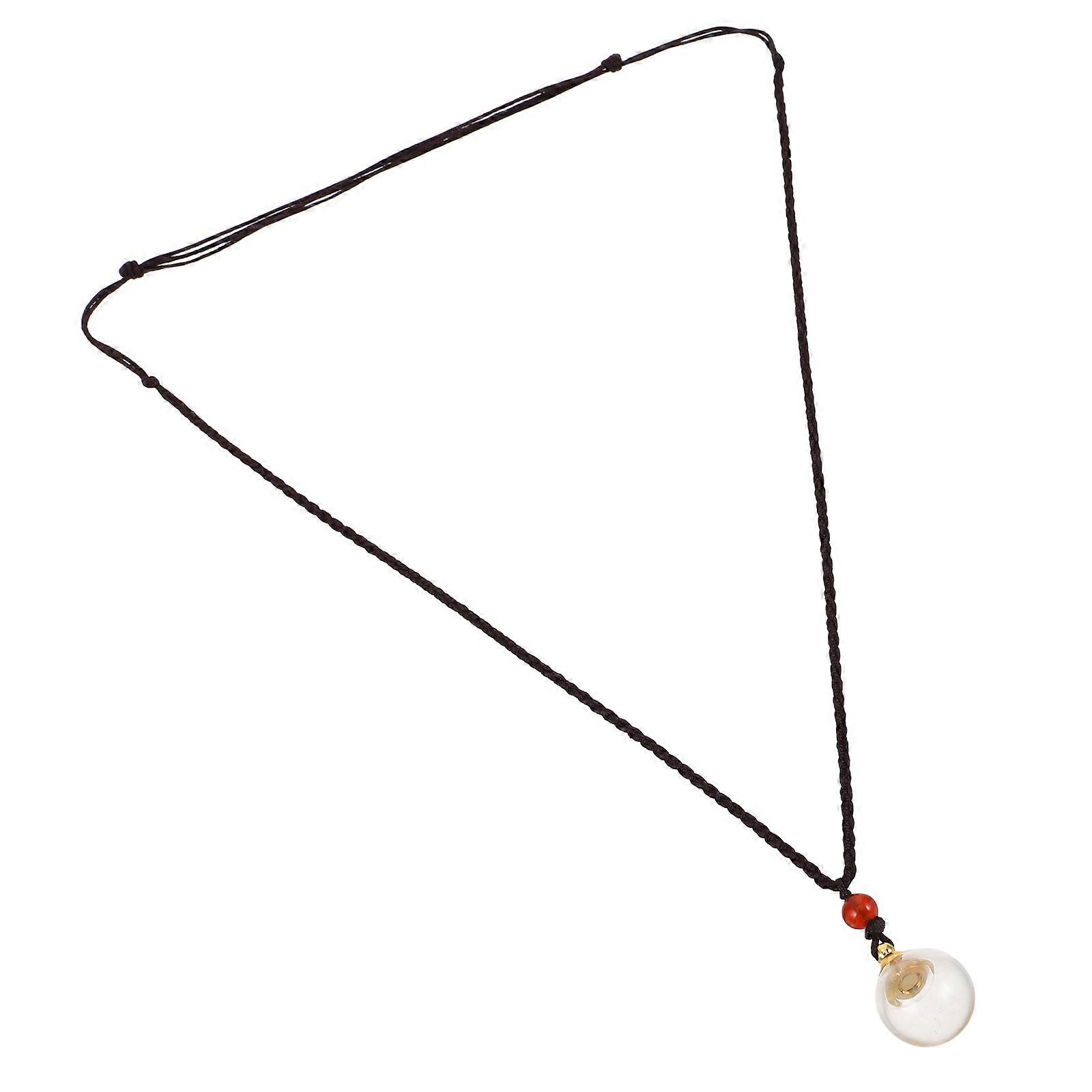 Glass Vial Necklace Openable Design Braided Rope 1Set