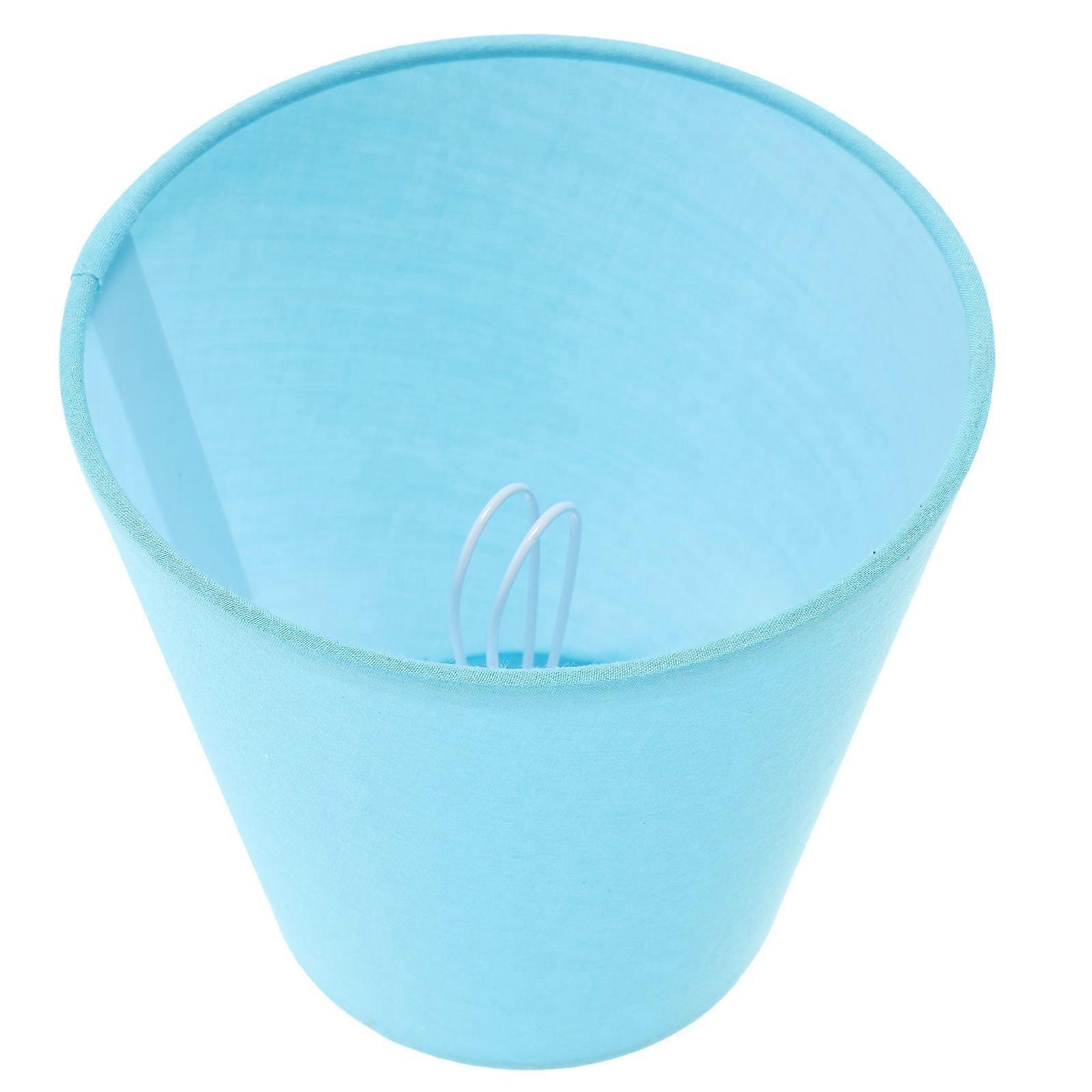 Comfortable Fabric Lighting Shade Home Lamp Cover Square Shape Blue 14.00X14.00X13.00CM Protect Eyes 1Pcs