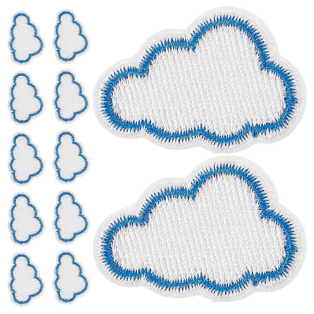 Iron-On Patches for Hats Clothing Cloud Shape Embroidery Patches 12Pcs
