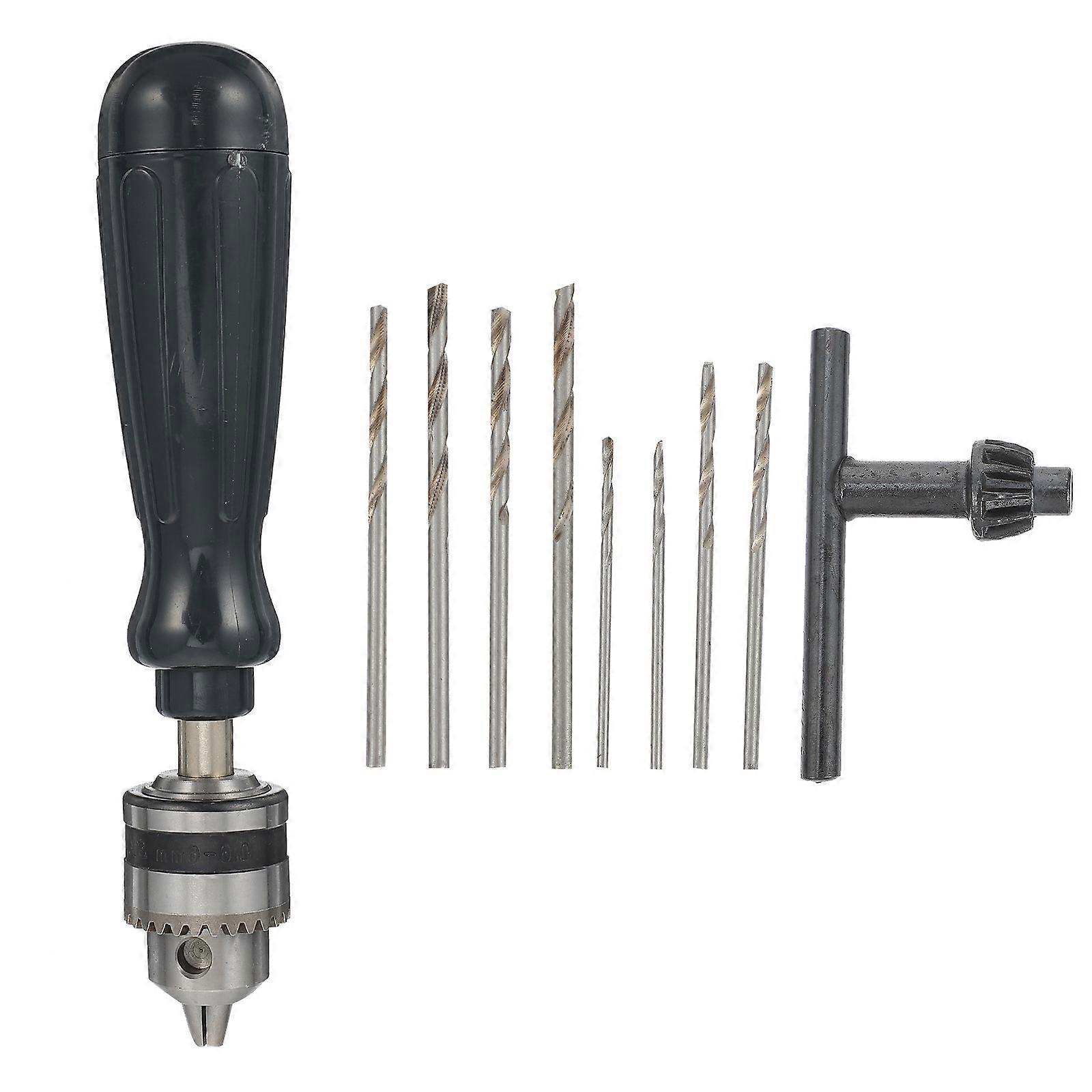 Drills Set Manual Drill For Crafts Black 18.5x3.4x0.5cm 1 Set