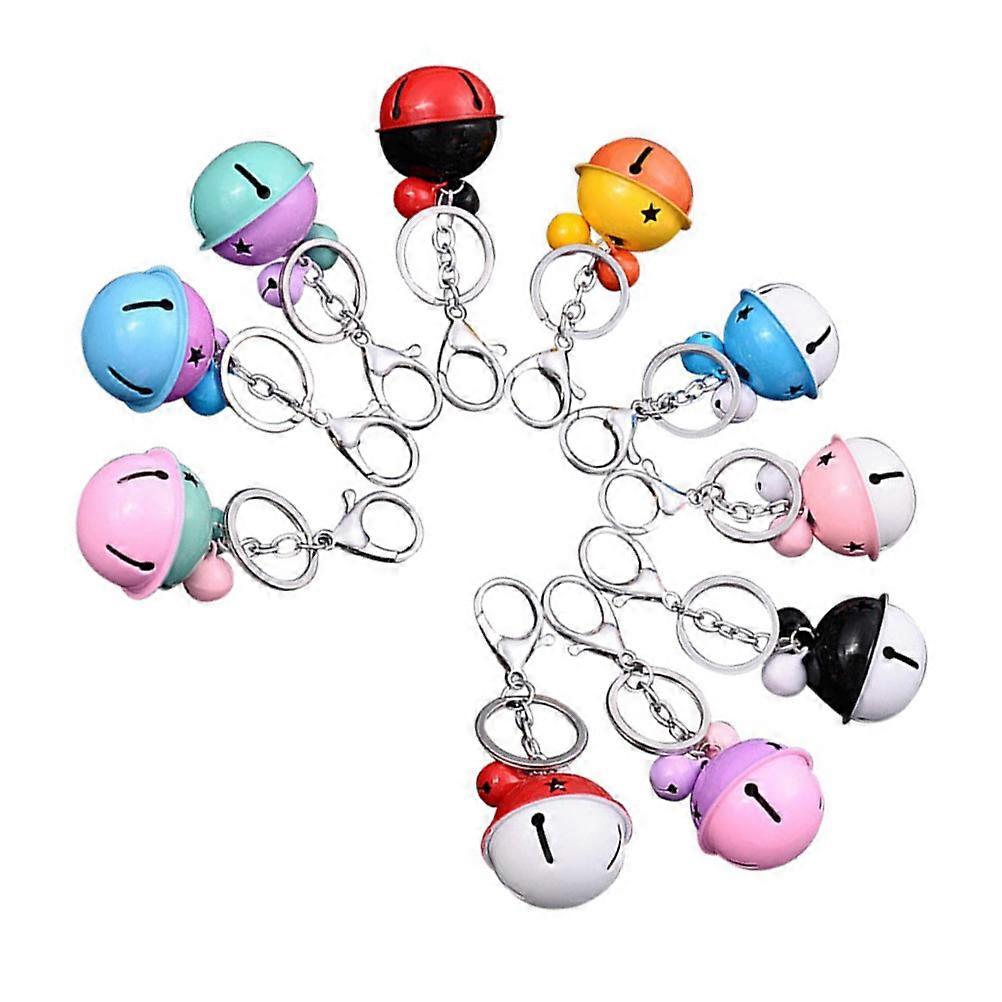 Mixed Color Creative Keychain Pendant Bell Set for Handbag & Car – Durable, Non Fading Design for Easy Access & Decoration (10pcs)