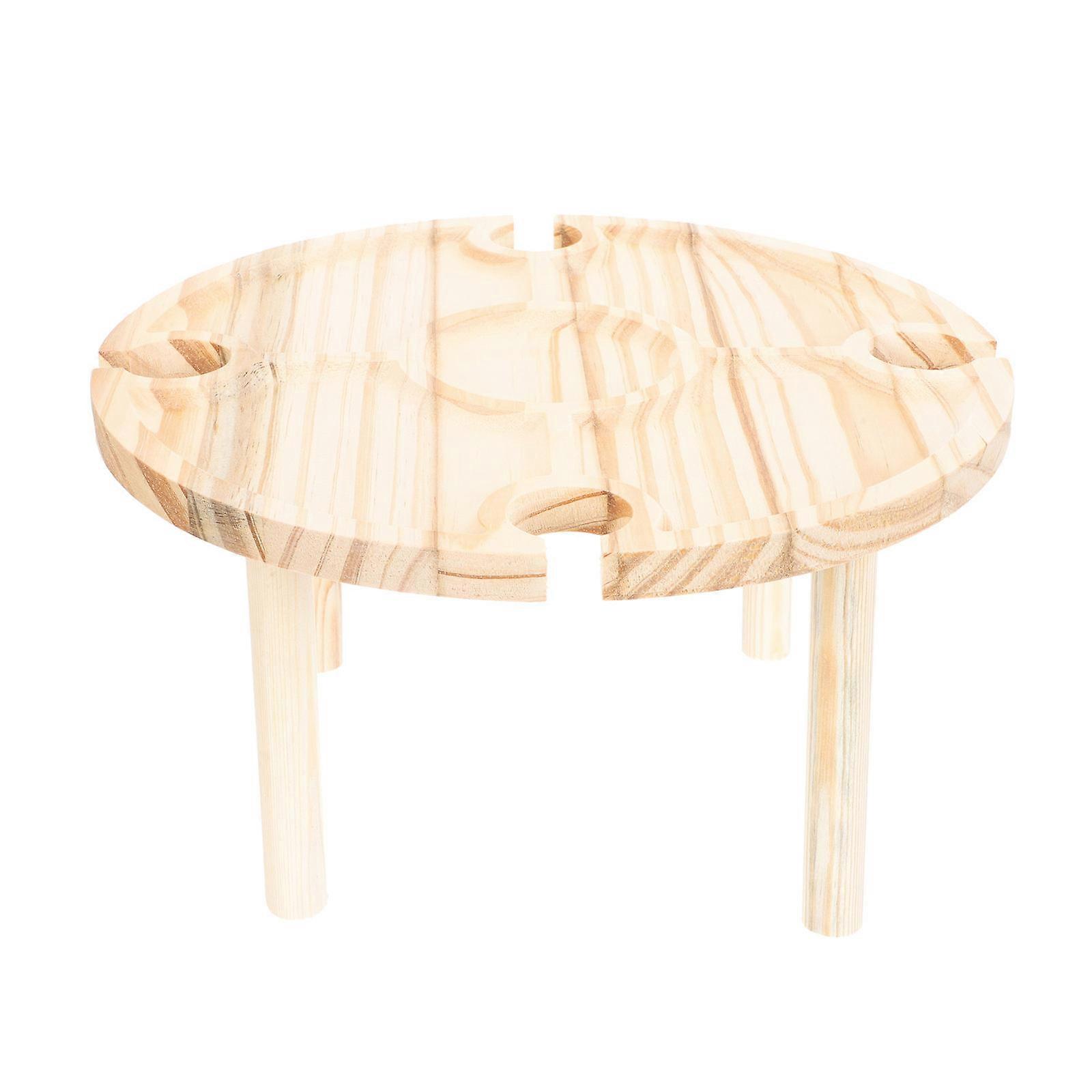 Khaki Wine Table for Home Use with Storage Space and Synthetic Material 24.6 x 15.7 Inches