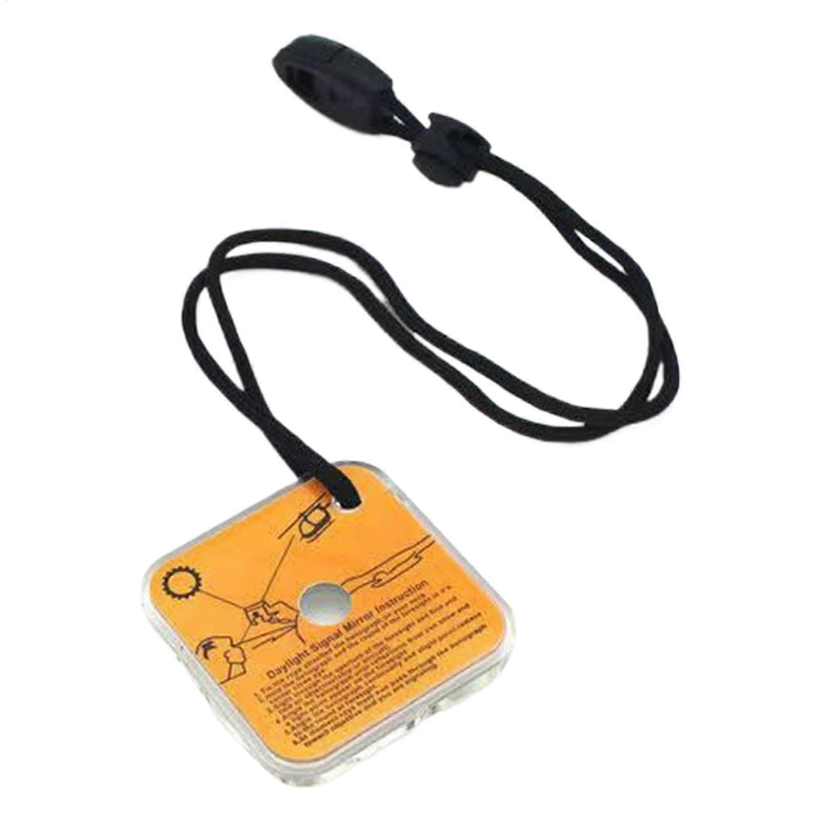 Signal Mirror for Camping and Survival, Portable Reflective Visor Mirror, Lightweight Outdoor Emergency Signal Tool