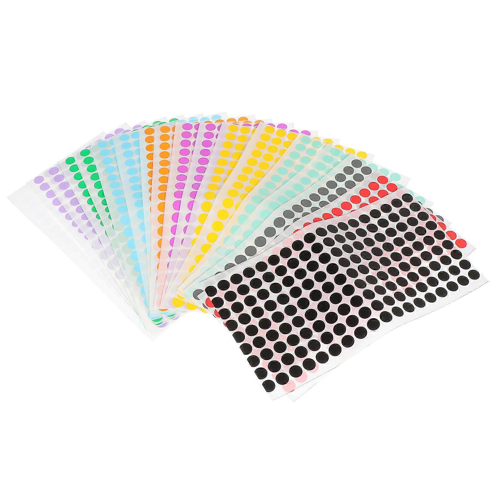 Round Dot Stickers Small Dot Shape Stickers Assorted Color Daily Life 18Set