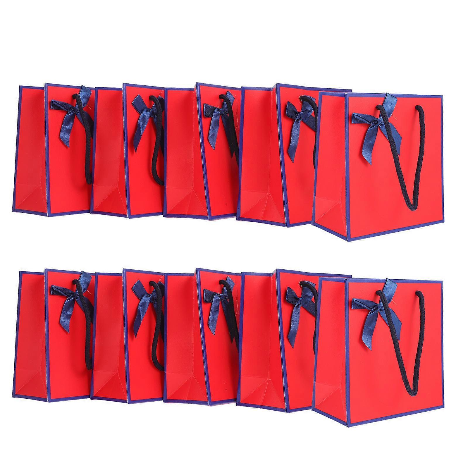 Charming Paper Bags Present Wrapper Merchandise Packaging Red 5.89X5.50X2.75in Reusable 10Pcs