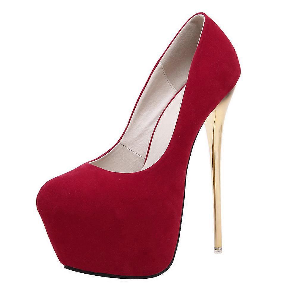 Fashion High Heels Shoes Red 6.5US Comfortable Wearing 1 Pair