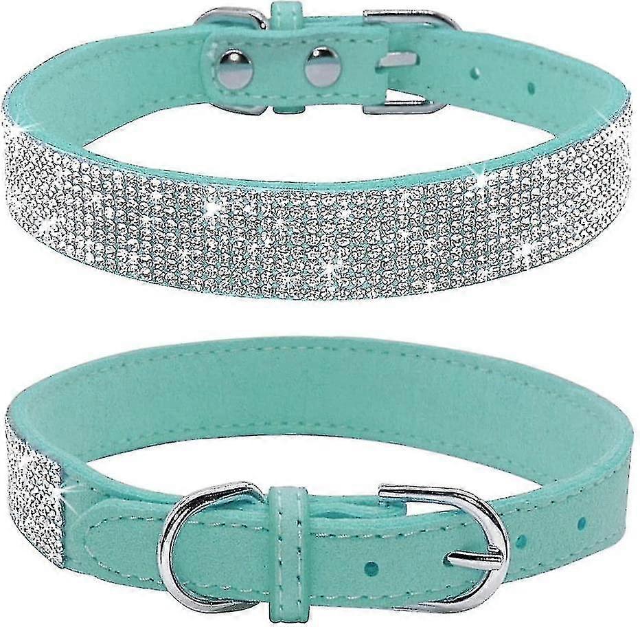 Shiny Rhinestone Pet Collar for Small and Medium-sized Dogs with Leash and Microfiber Cat Collar