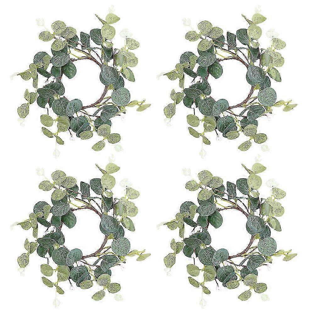 4pcs Simulation Leaf Candle Garlands Small Door Window Wreaths