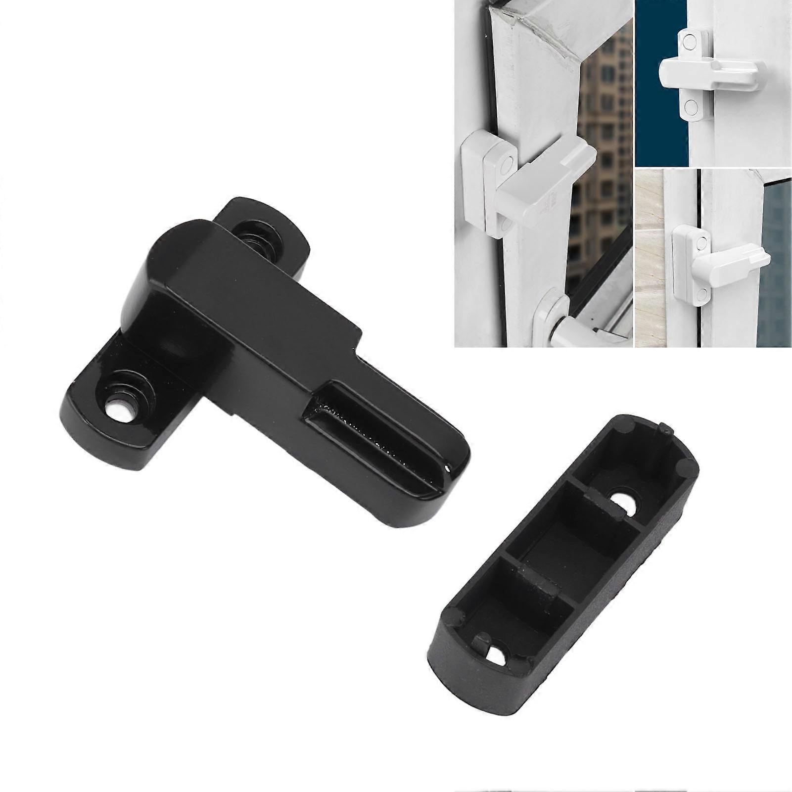 Window Sash Lock Aluminum Alloy T Type Sliding Window Latch Child Proof Safety Lock for Home Security Black 