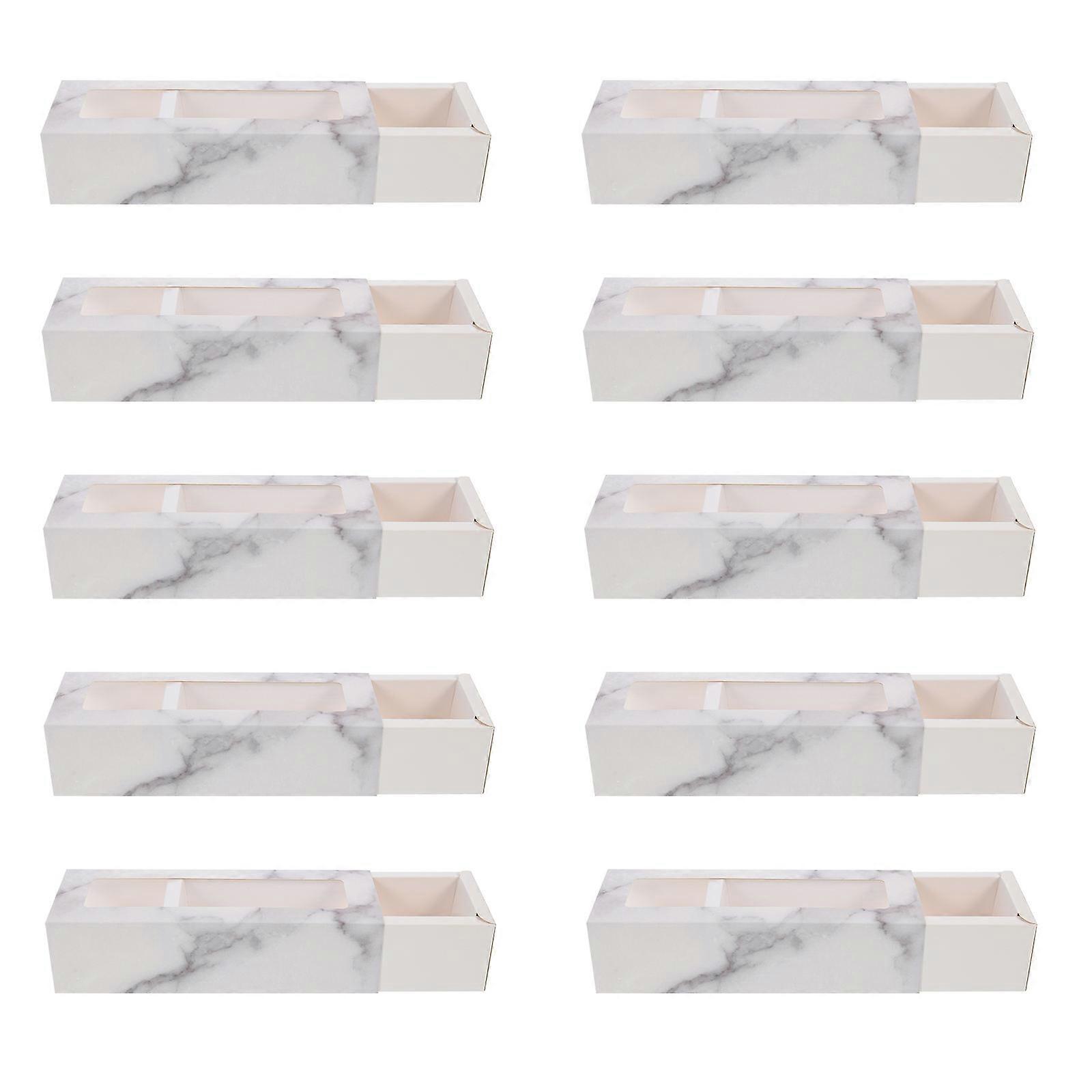 Macaron Favor Boxes Macaron Packaging Boxes Dessert Packaging Rectangular White 10Pack