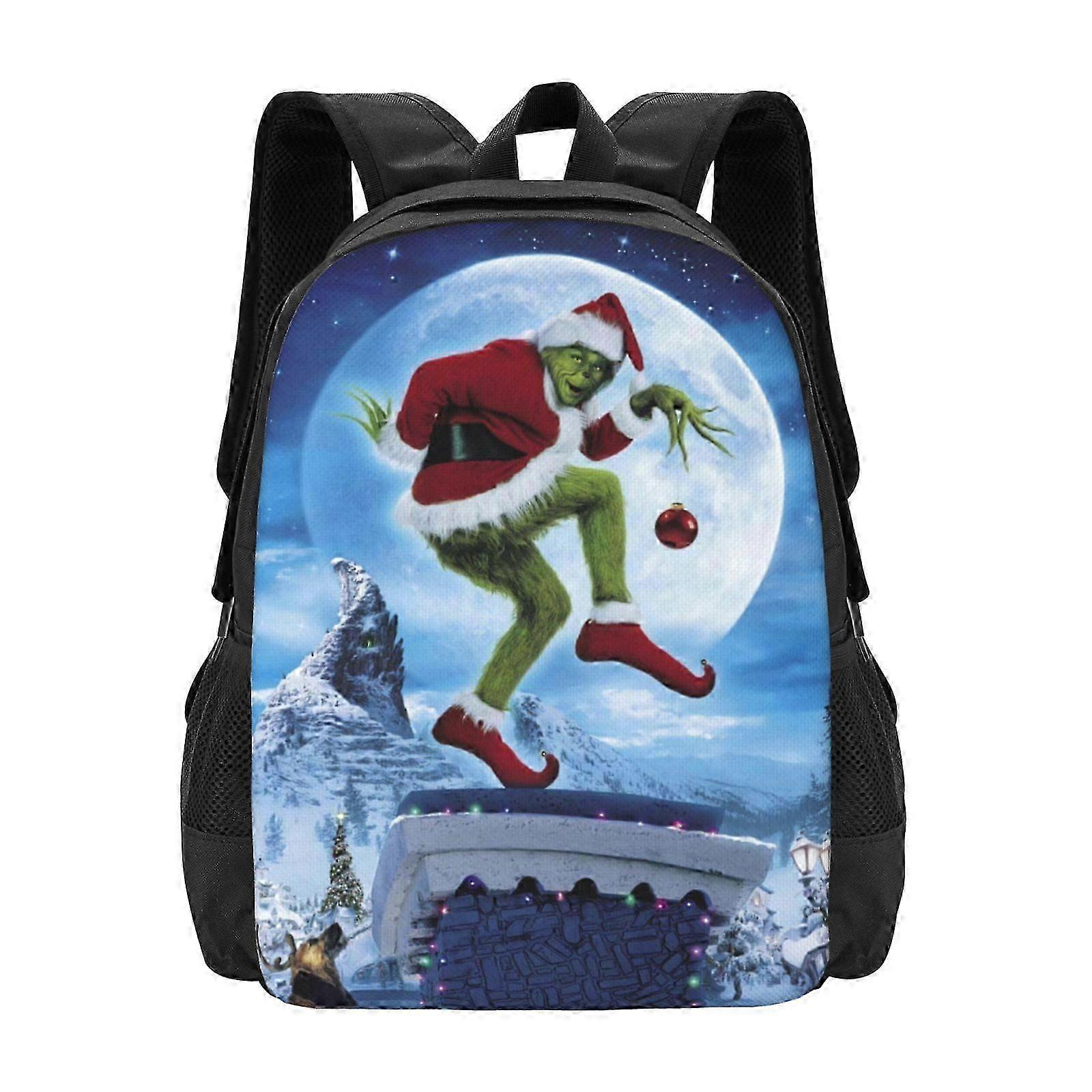 Kid Grinch School Backpack Daypack för tonåringar och barn