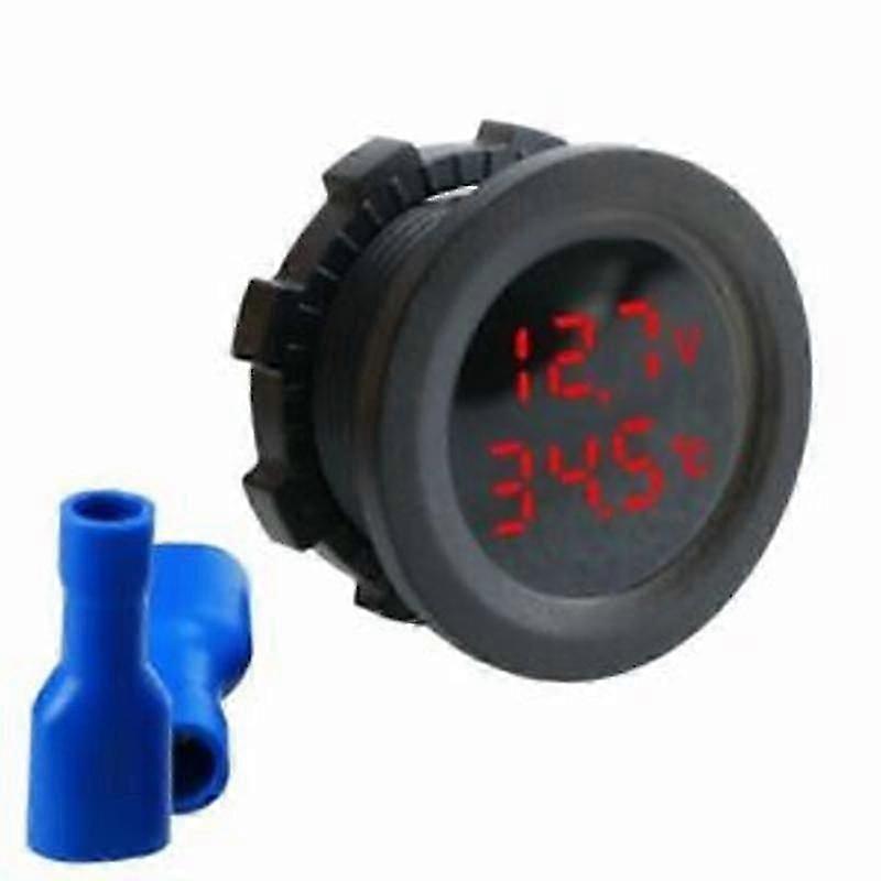 Universal Car Motorcycle Temperature and Voltmeter 12V-24V LED Digital Display