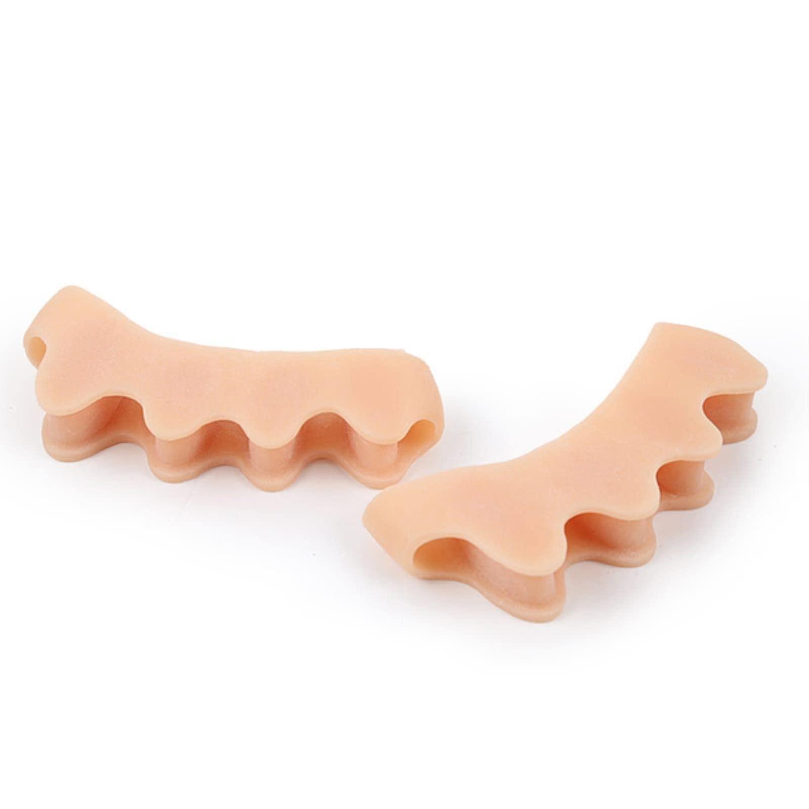 Gel Toe Separators 4 Pcs, Bunion Correction Spacers for Overlapping Toes and Blisters, Beige, Soft Gel Material