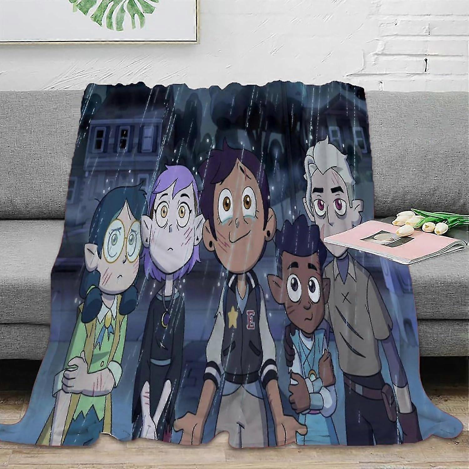 Warm Blanket with Owl House Patterns, Soft Microfiber Flannel Fleece Throw for Children and Adults