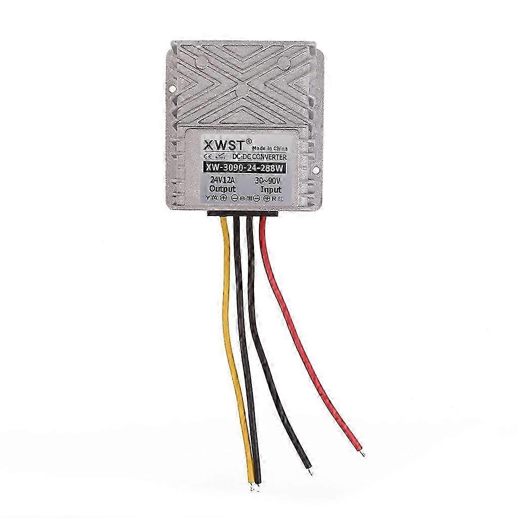 Portable Waterproof 30V-90V Step Down to 24V Voltage Reducer Power Converter-12A-