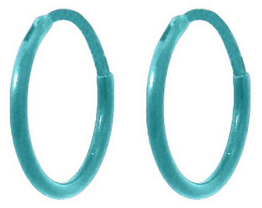 Ti2 Titanium Small Full Hoop Earrings - Kingfisher Blue