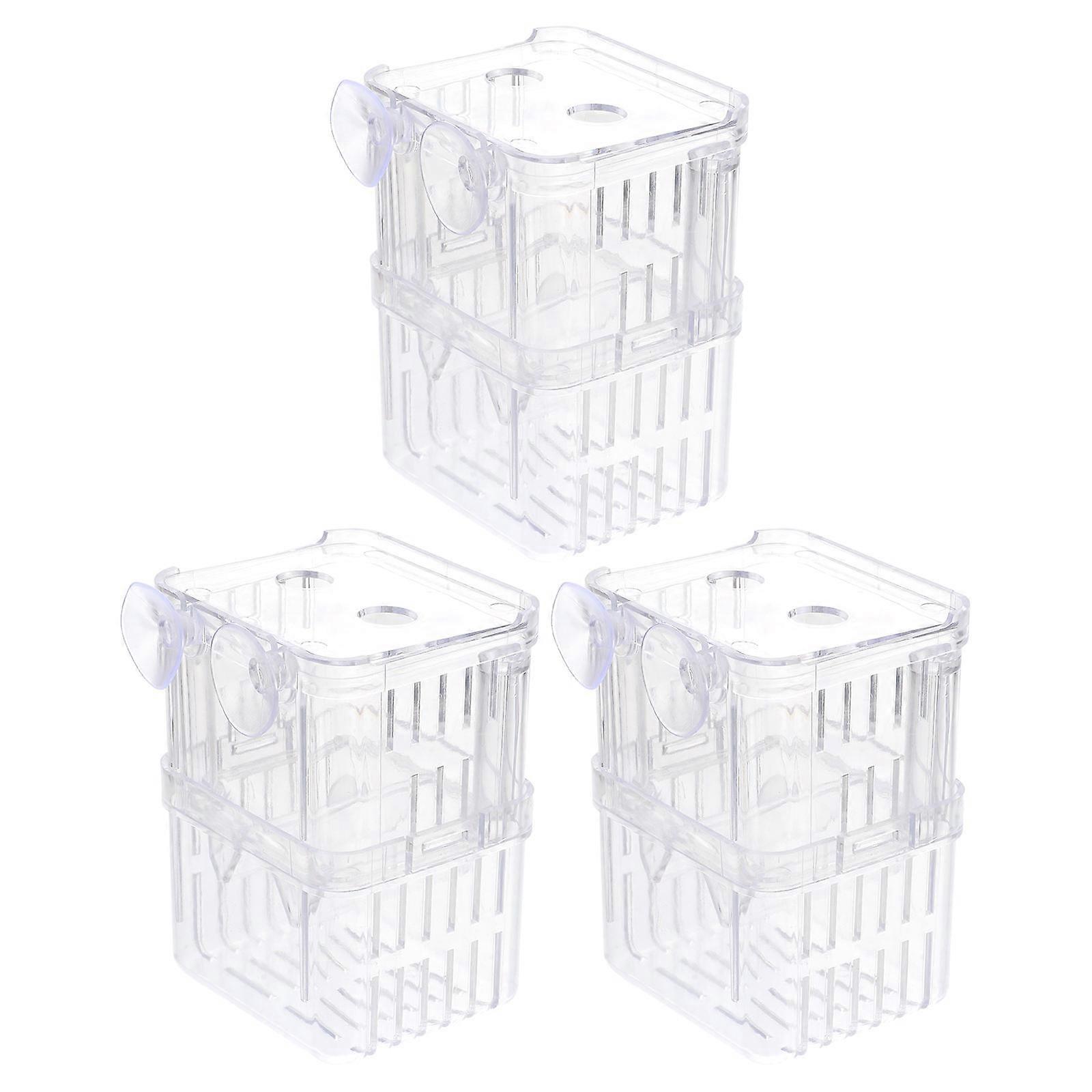 3pcs Small Fish Tank Isolation Boxes for Guppy Breeding and Small Fish Quarantine