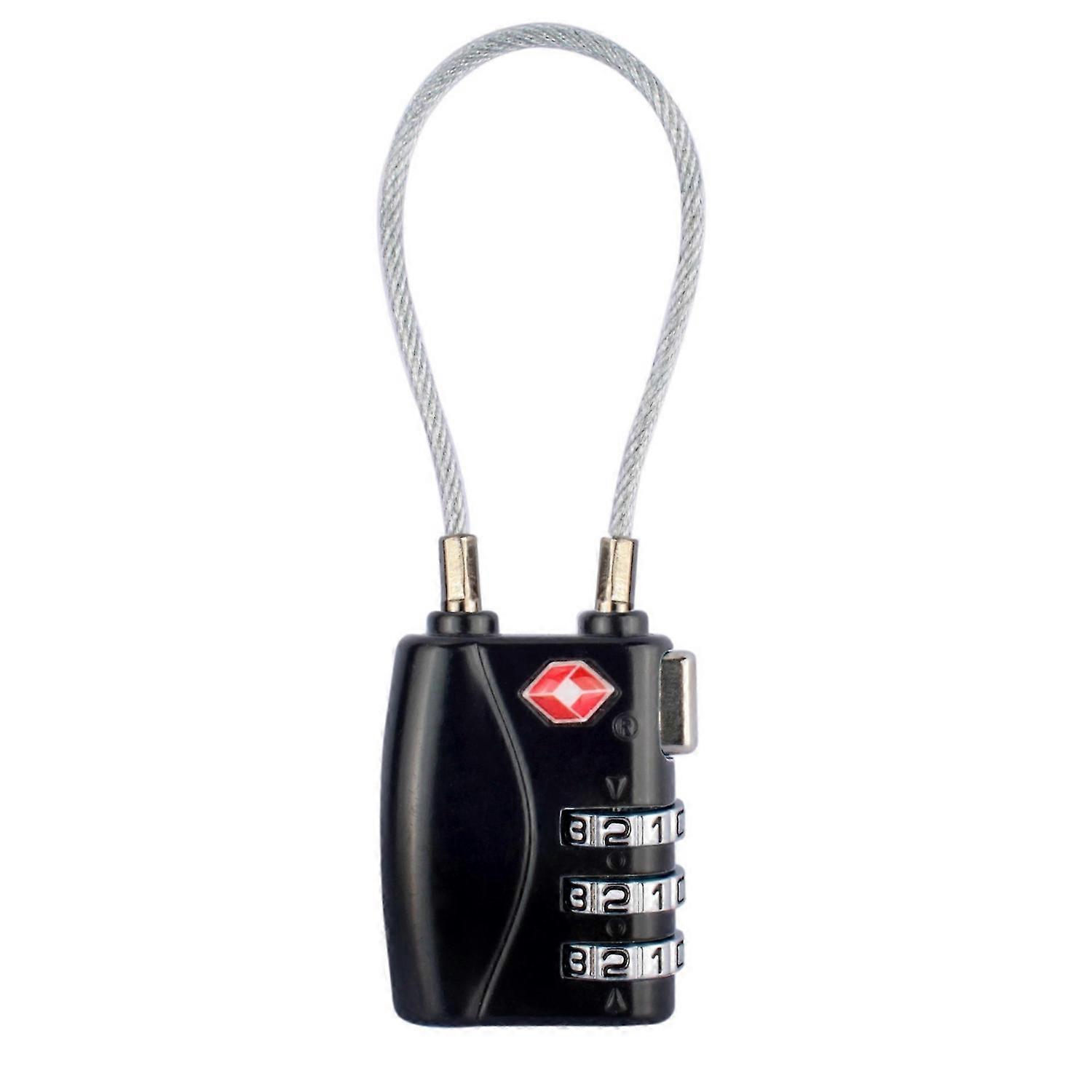 tsa customs lock Jiashijie TSA combination lock 719Logo mini bag small padlock with customs combination lock black