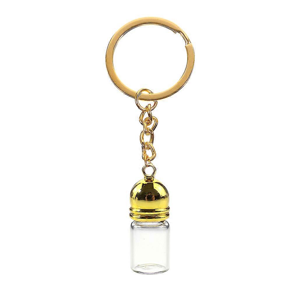 2pcs Small Glass Bottle Keychains with Decorative Vials Versatile Pendant for Essential Oils, Perfume DIY Crafts, Key Ring Ornament