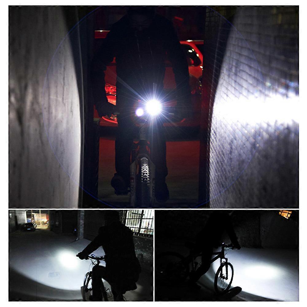مصباح أمامي للدراجة مع قرن 1000 لومن USB قابل لإعادة الشحن مصباح دراجة مقاوم للماء دورة ليلة ركوب ضوء مصباح 8 أوضاع إضاءة