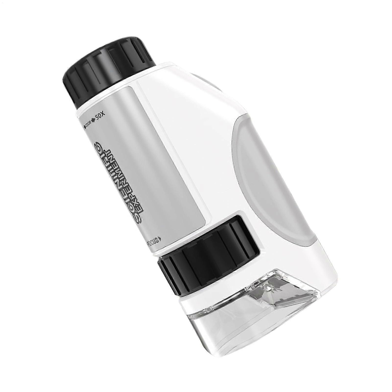 Hand Microscope for Kids, 60x to 120x LED Pocket Microscope for Preschool Science Experiments, Beginner Friendly