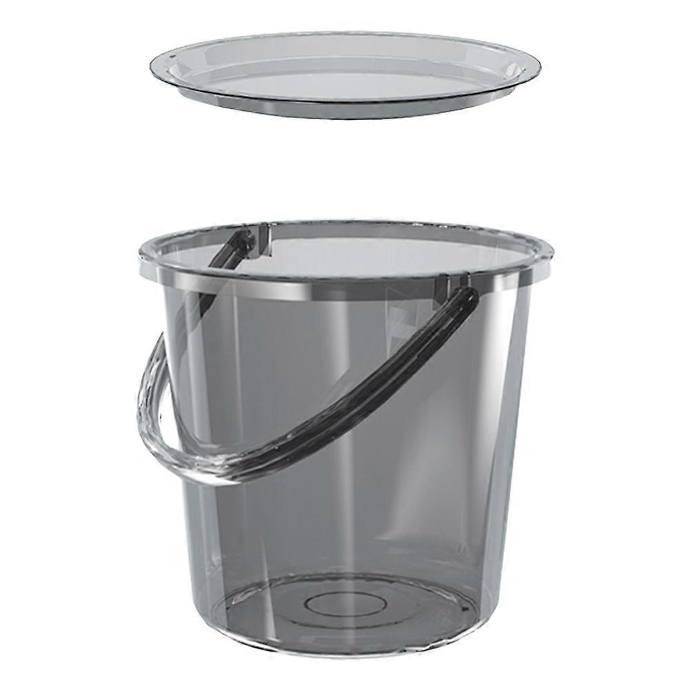 Water Storage Bucket Large Capacity Plastic Pail for Home Use Light Grey 23L Round Shape 1 Set
