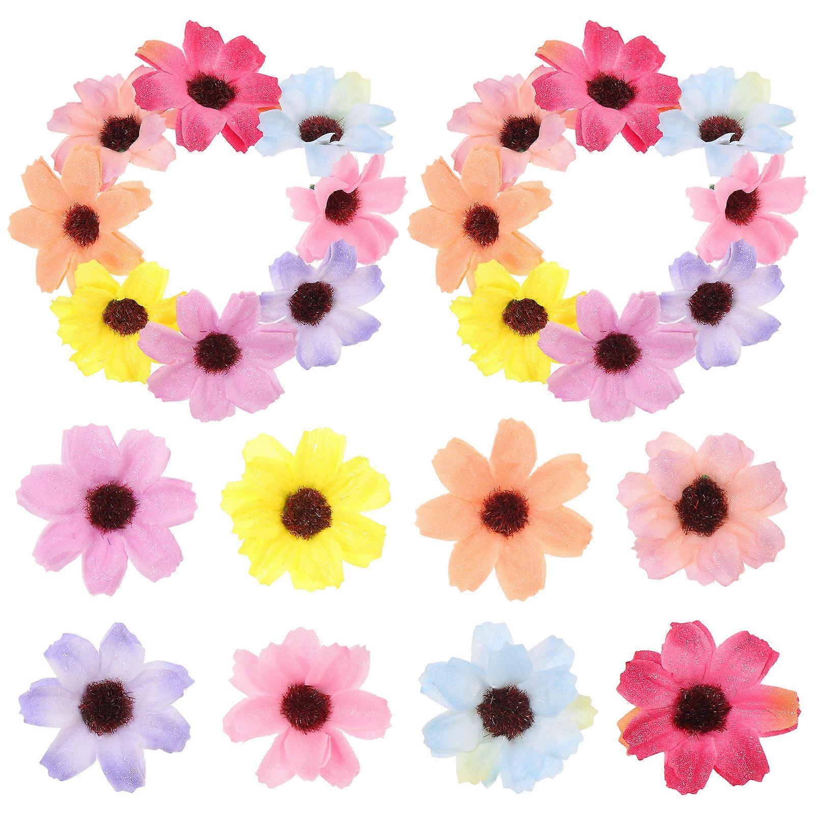 Small Artificial Flower Heads Assorted Color Realistic Design For Various Occasions 50Set