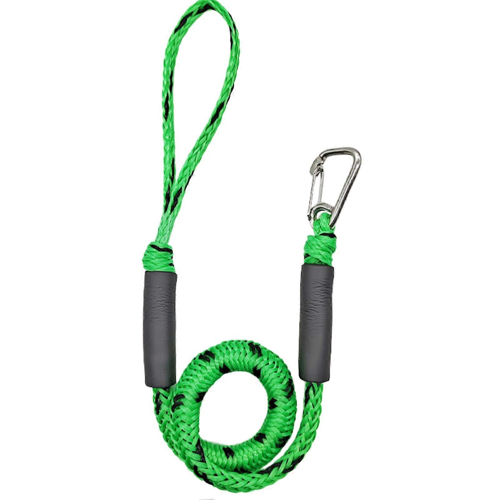 Mooring Line With Eyelet For Watercraft Docking, Green Kayak Pontoon And Motorboat Mooring, Waterskiing And Rafting