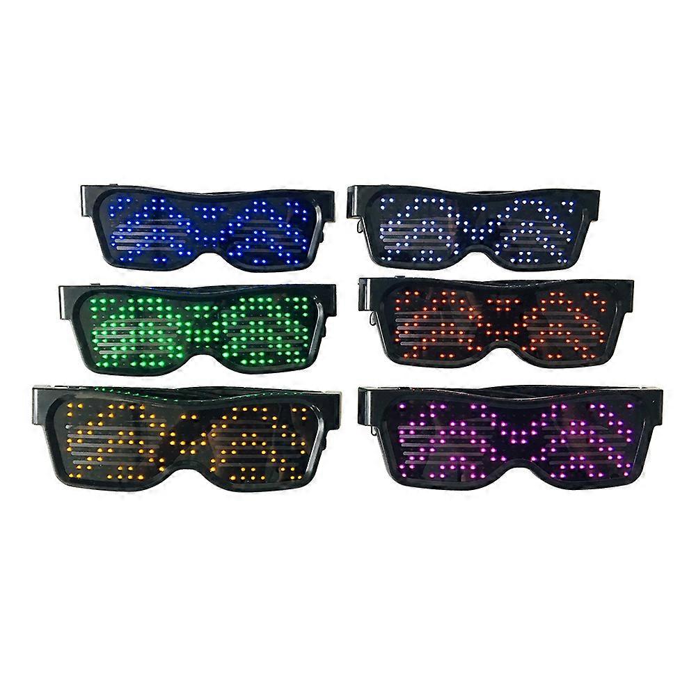 Light up USB Rechargeable & Wireless with Flashing LED Display Glowing Luminous Glasses for Christmas Party Bars Rave Festival APP Control